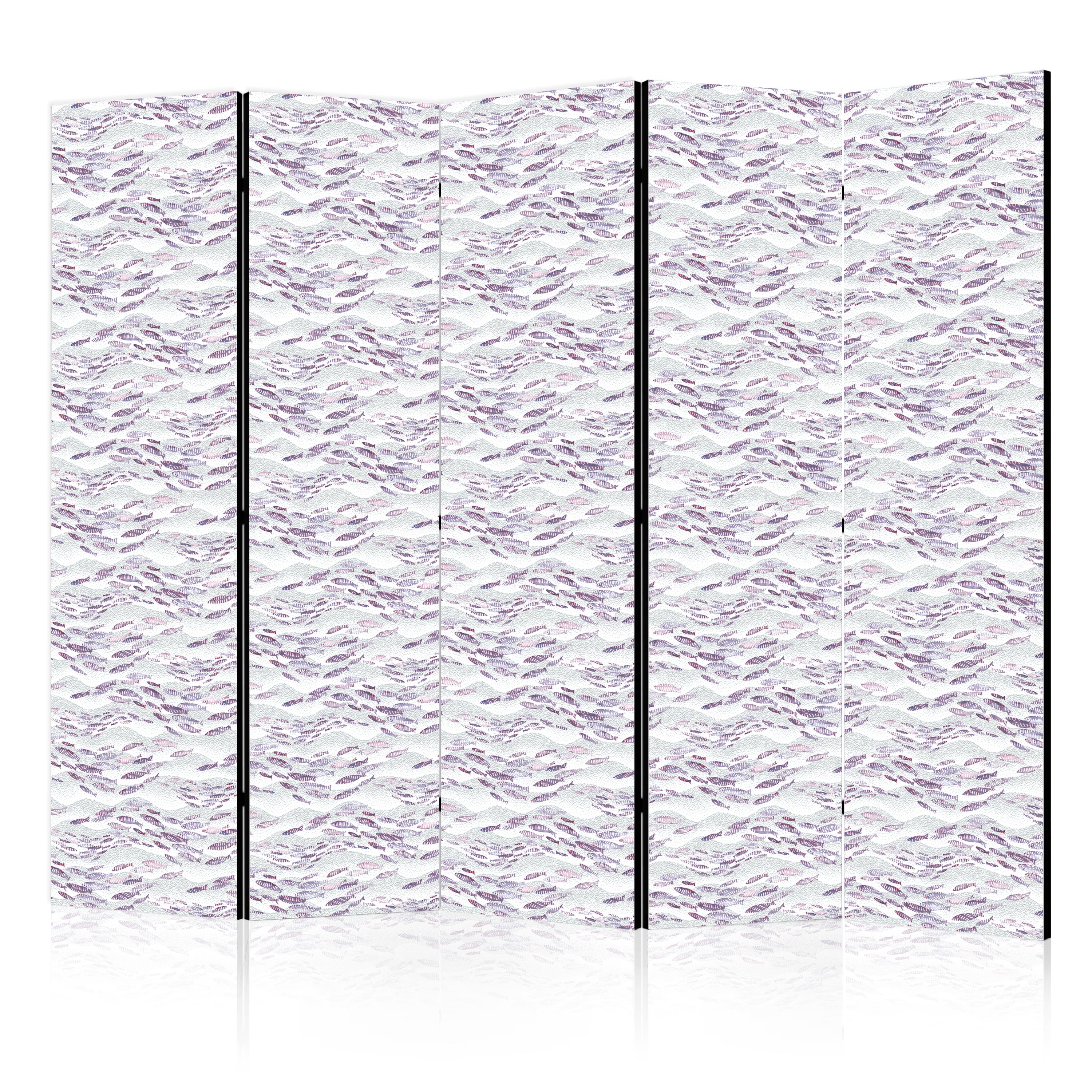 Paravent -un Banc De Petits Poissons De Vagues Grises 225x172