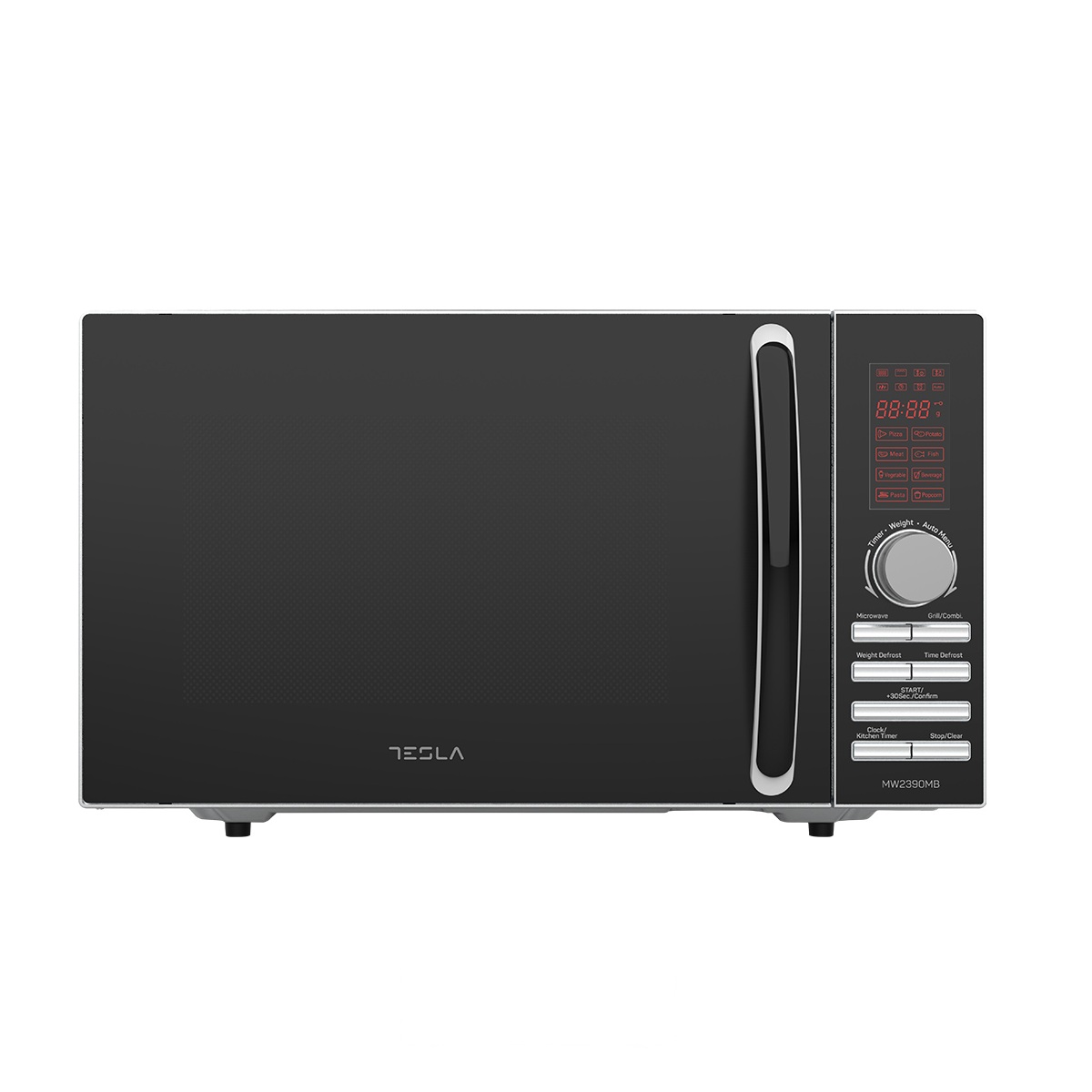 Micro-ondes Grill 23l 800w Silver/noir Tesla Mw2390mb