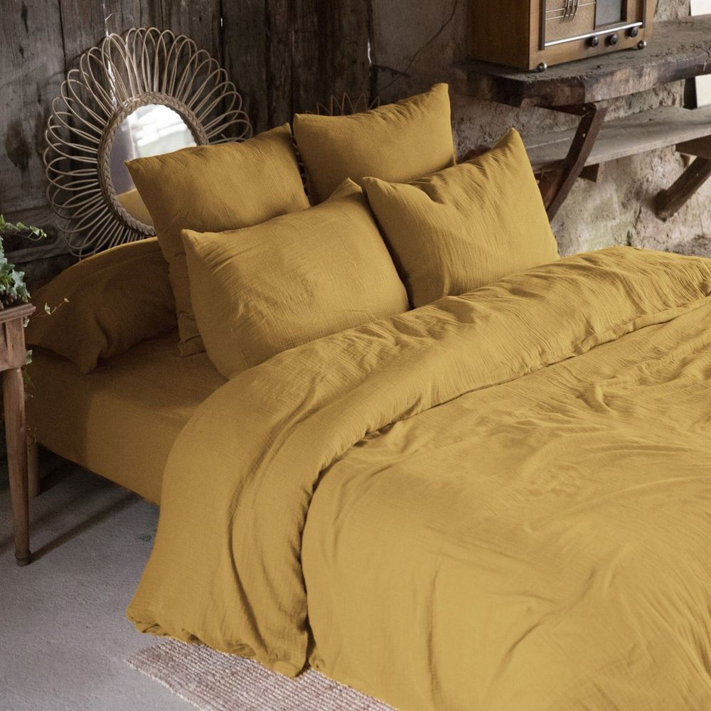 Housse De Rêve Safran Housse De Couette Jaune Coton 240 X 260 Cm