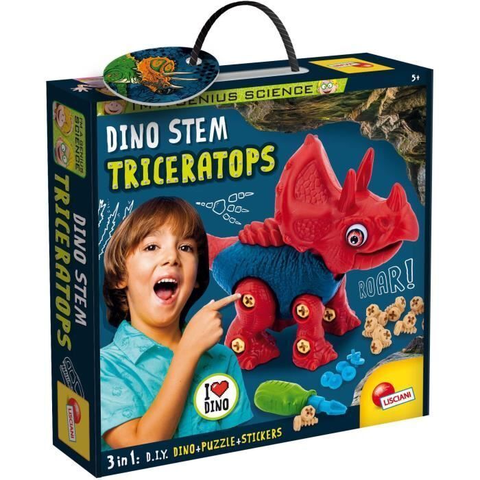 Lisciani Giochi- I'm A Genius Dino Stem Triceratops, 92420, Non Applicable - 8008324092420