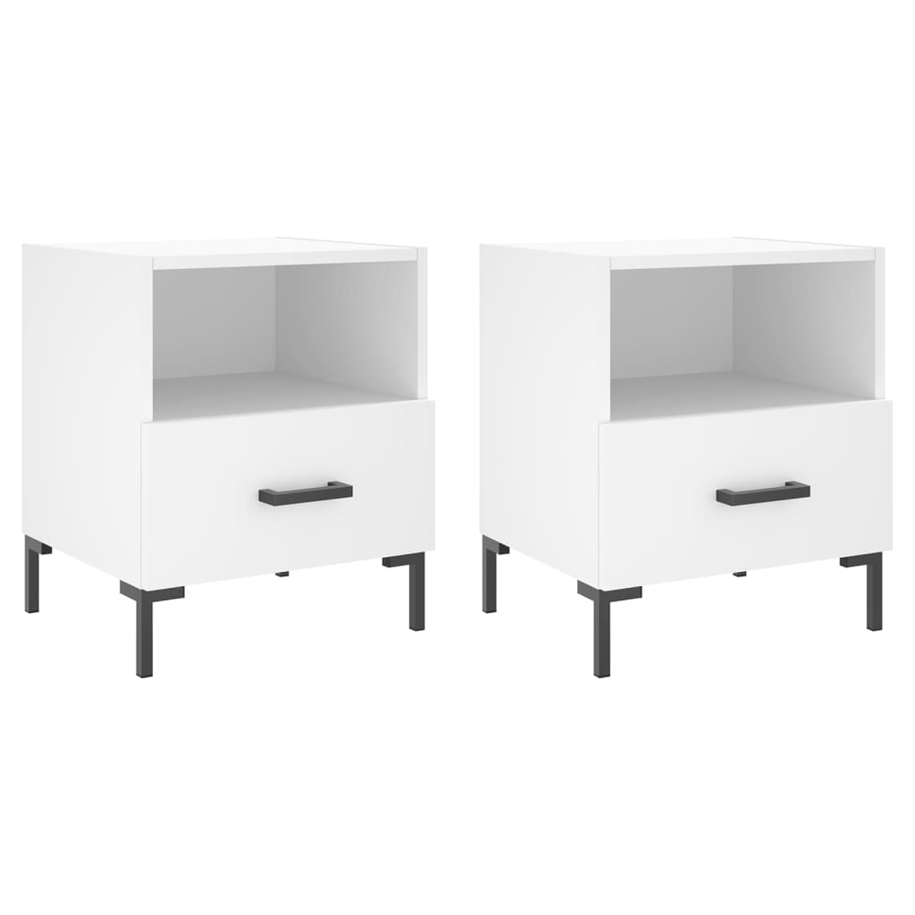 Lot De 2 Tables De Chevet Avec Tiroir Et Compartiment Ouvert 40 X 35 Dec034921