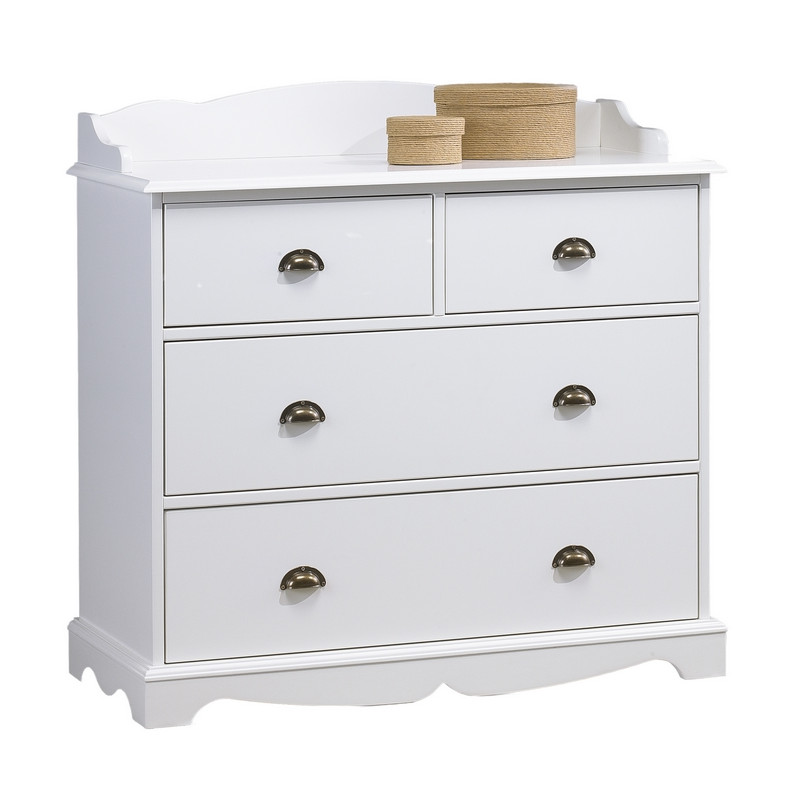 Commode À Langer Beaux Meubles Pas Chers 4 Tiroirs Crédence Blanche Style Anglais 96 X 91,6 X 42 Cm