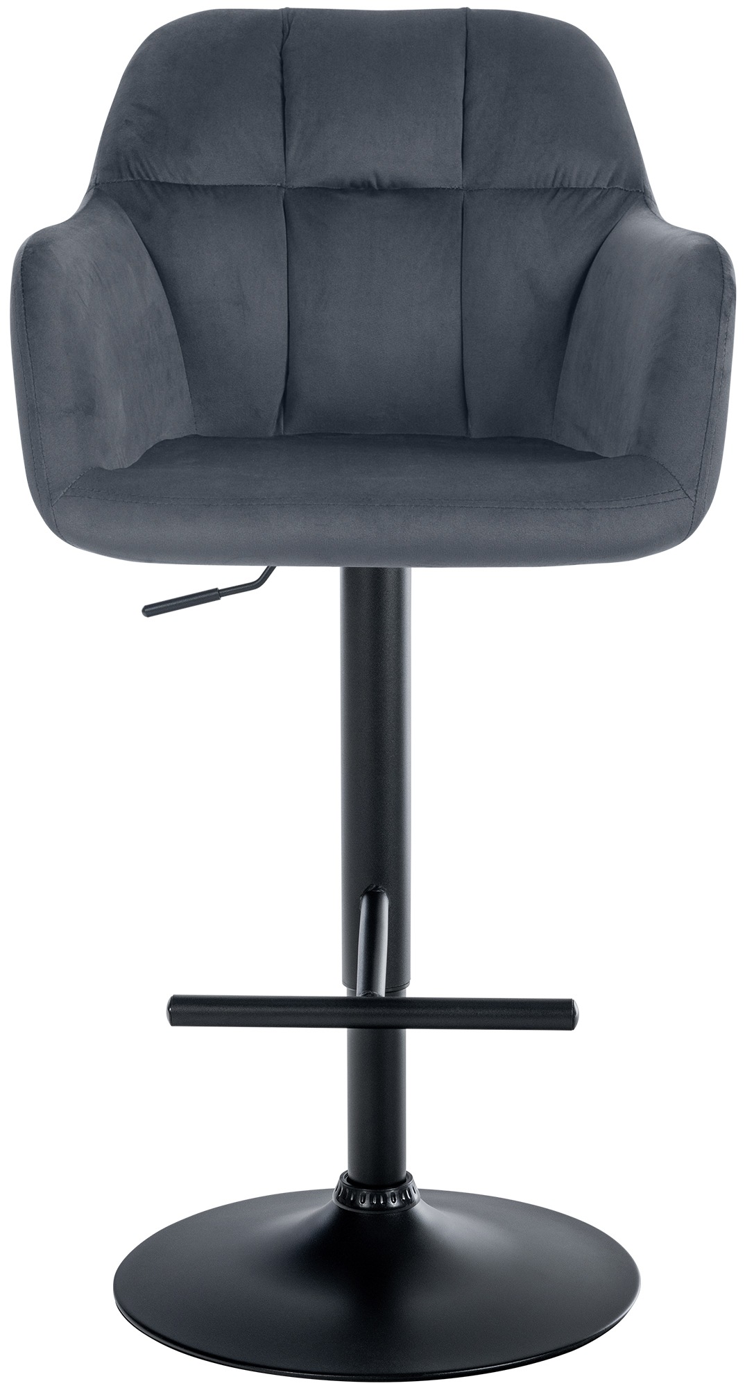 Tabouret De Bar Natoma Velours Noir Gris Foncé