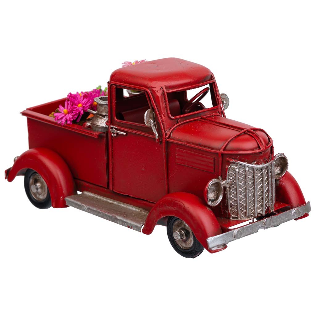Camionnette En Métal Rouge 16.5x7.5x8.5h