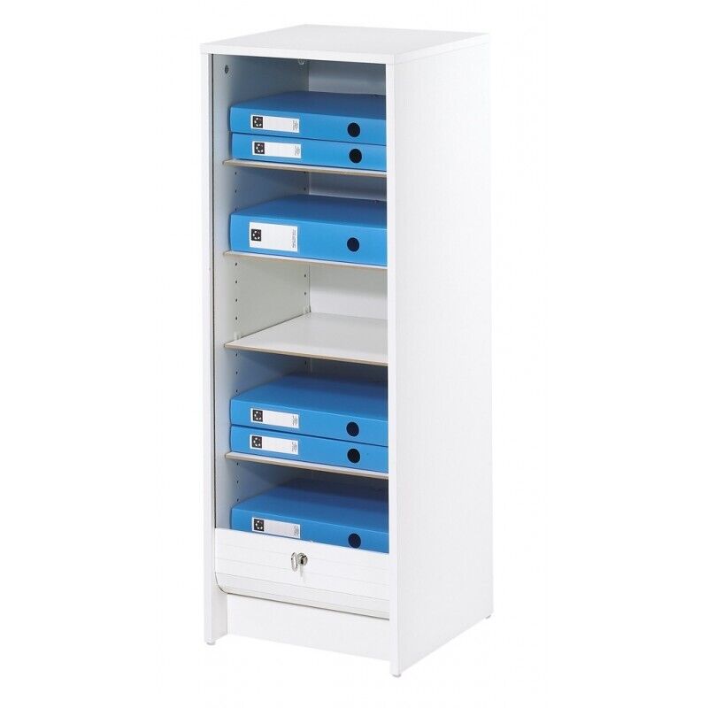 Classeur À Rideau Beaux Meubles Pas Chers 5 Niches Serrure 37,8 X 103,8 X 38,4 Cm Blanc