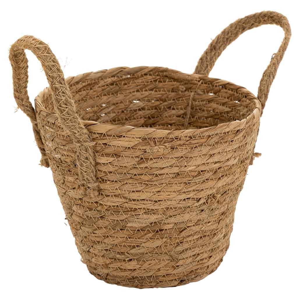 Panier En Fibres Naturelles Marron D18x16/22