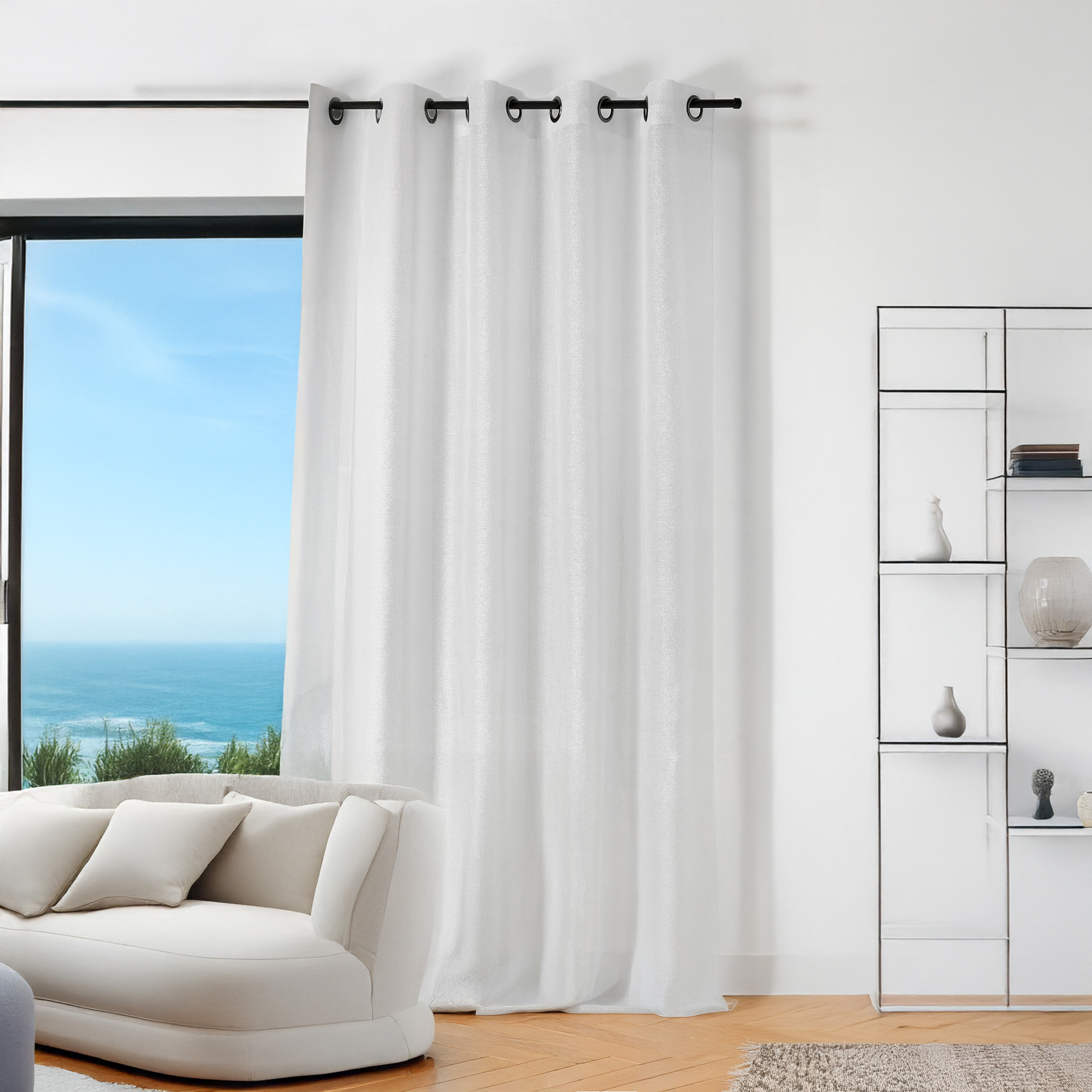 Voilage Linder 145 X 240 Cm Gris 95% Polyester 5% Polyamide