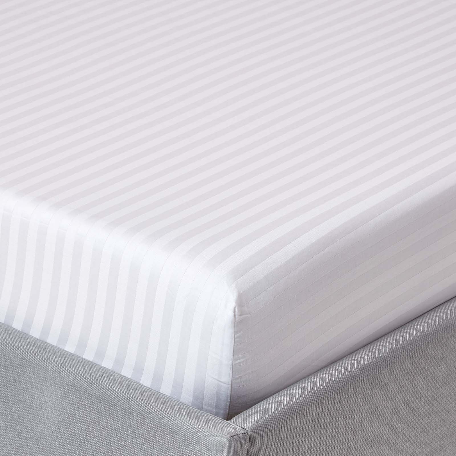 Drap-housse 140x190cm Blanc Coton Égyptien 330tc Homescapes