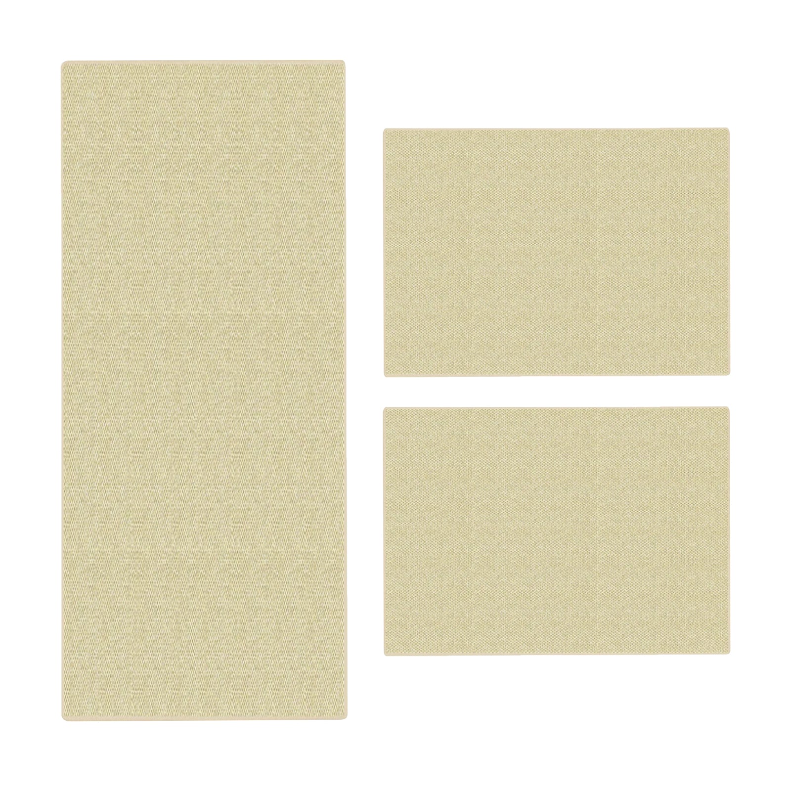 Descente De Lit Sisal Sylt 3 Pièces Ivoire 1 Tapis: 67 X 330 Cm + 2 Tapis: 67 X 130 Cm