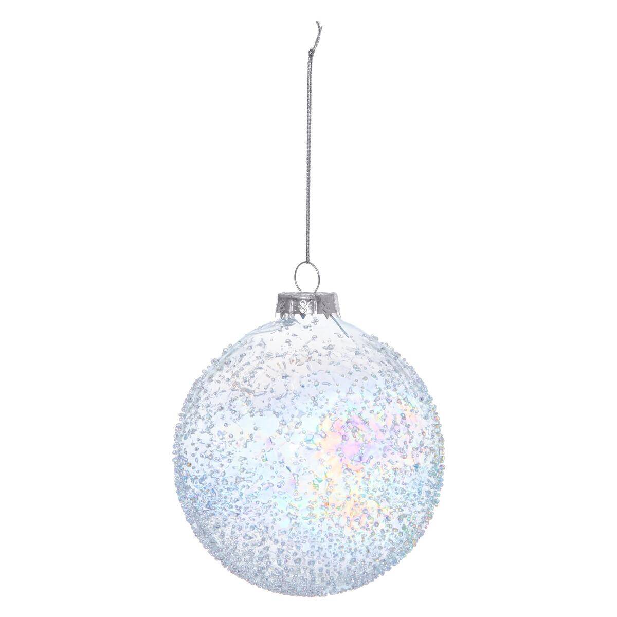 Boule Irisée Avec Picots 10cm Verre - Feeric Lights & Christmas