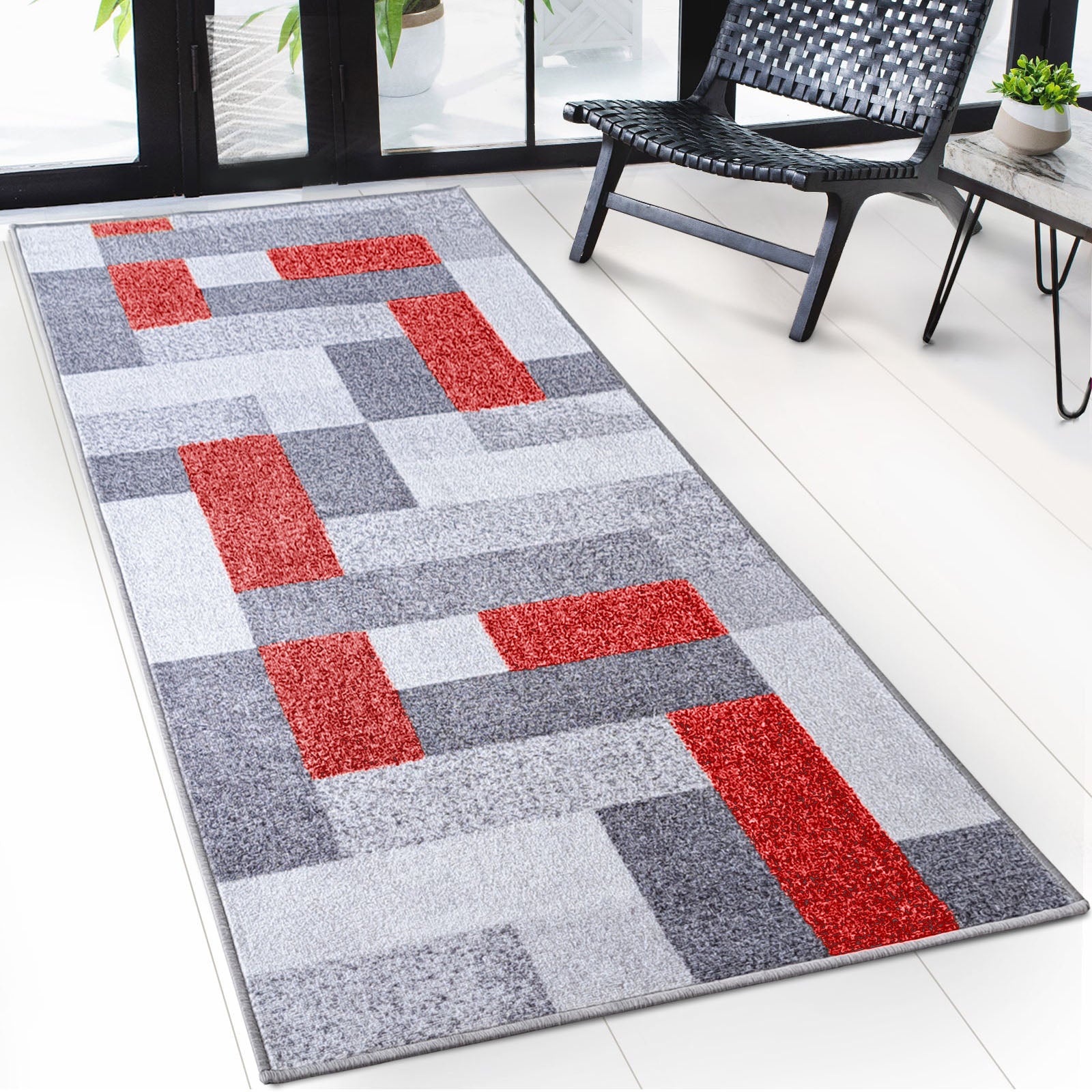 Tapis De Passage Sur Mesure Mannheim Rouge 80 X 100 Cm