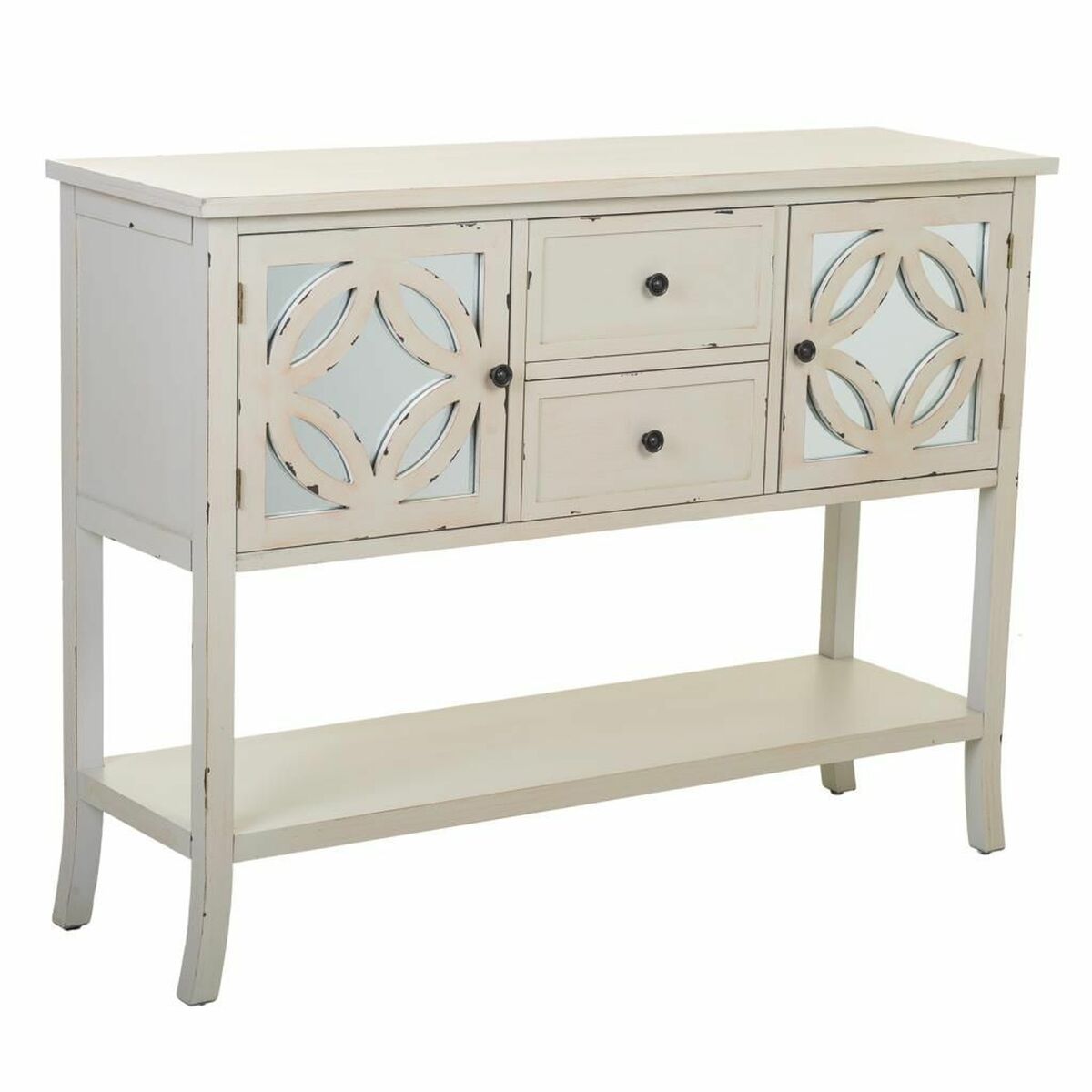 Buffet Alexandra House Living Gris Verre Bois D'épicéa 37 X 91 X 121 Cm