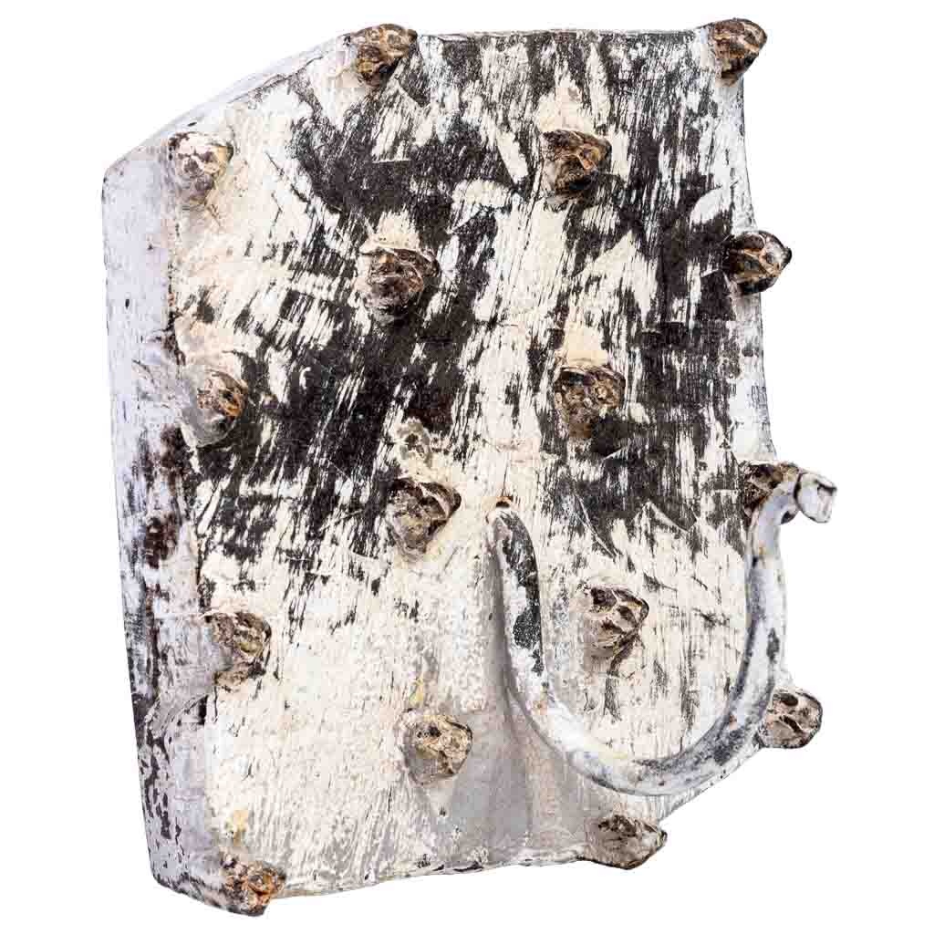 Cintre En Bois Sculpté Avec Finition Artisanale Blanche Antique 16x0x8h Cm