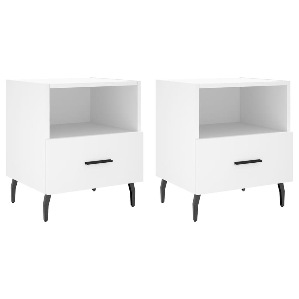 Lot De 2 Tables De Chevet Avec Tiroir Et Compartiment Ouvert 40 X 35 Dec034920