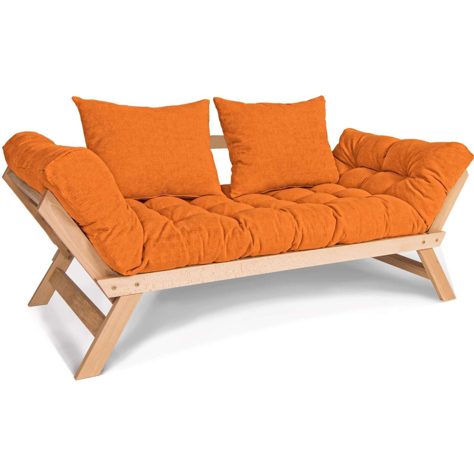 Canapé Lit Allegro - 80 X 203 Cm - Bois Clair Et Marron