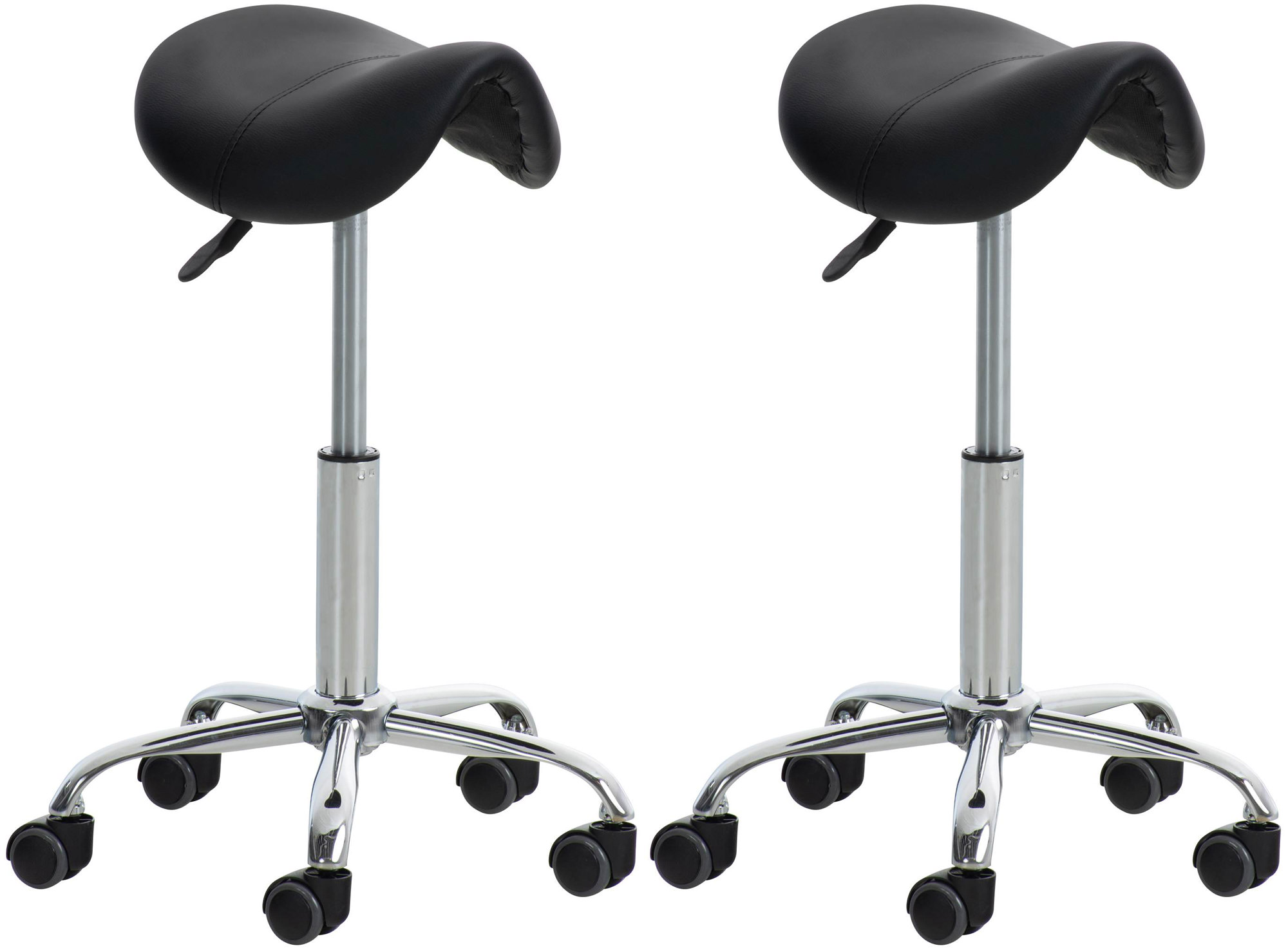 Lot De 2 Tabourets De Travail Reno Simili Cuir Noir