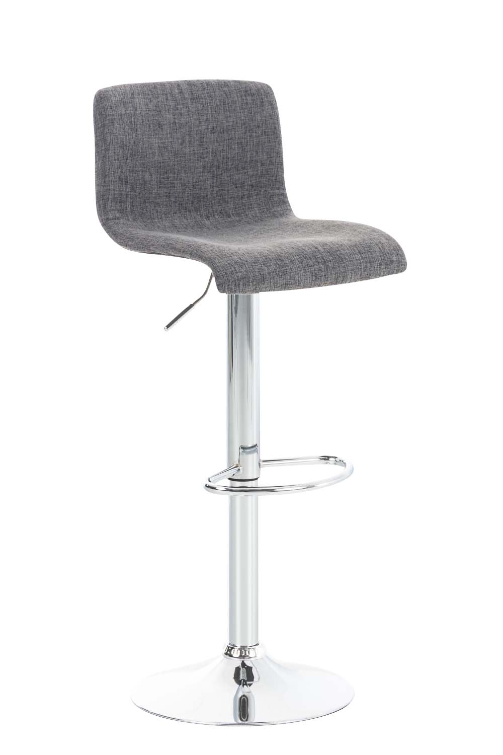 Lot De 2 Tabourets De Bar Hoover Tissu Chrome Gris Clair