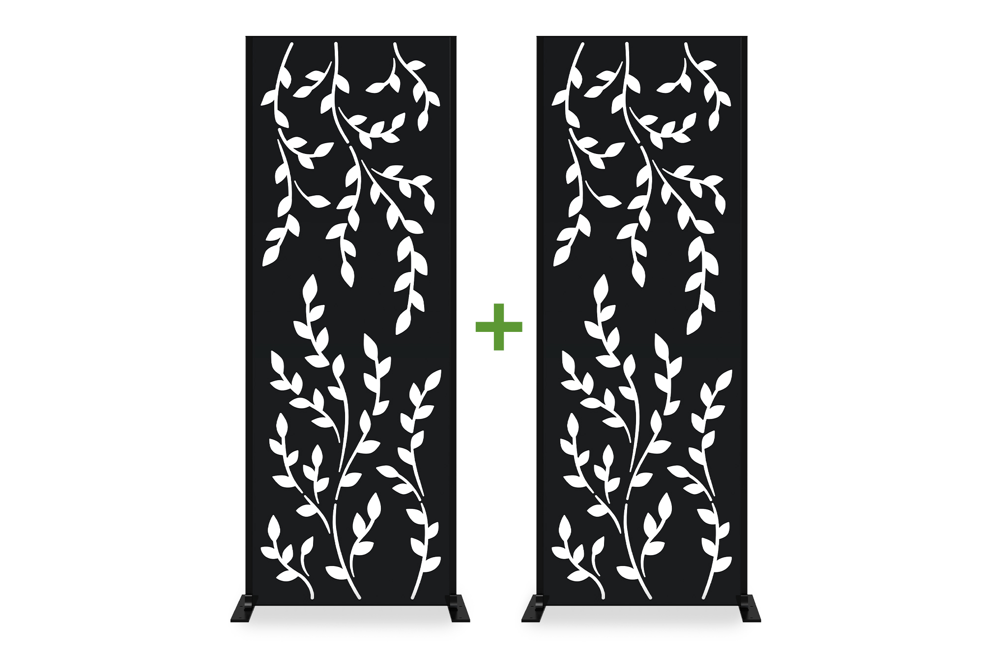 Casanoov Lot De 2 Panneaux Décoratifs Folya Noir H.160 Cm Motif Intégral
