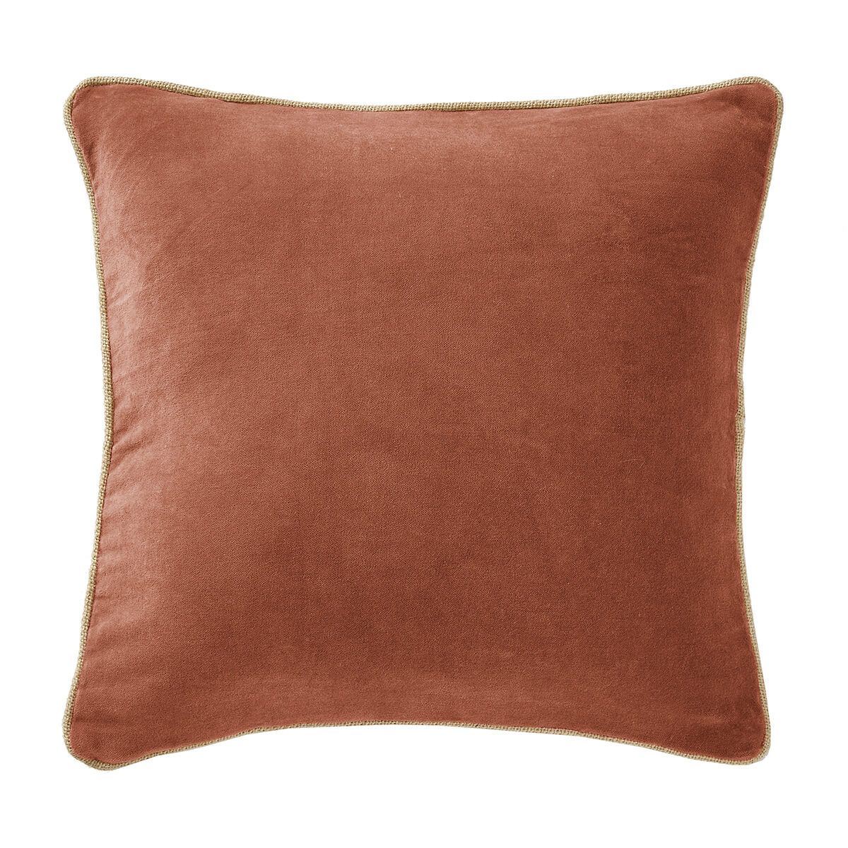 Harris - Coussin Déhoussable 45x45cm Velours De Coton Coloris Terracotta