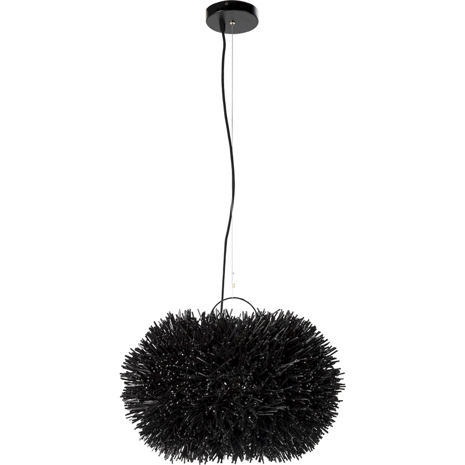 Lampe Suspension Rotin Noir Design Contemporain Pour Salon Élégant - Noir Profond Rotin Naturel