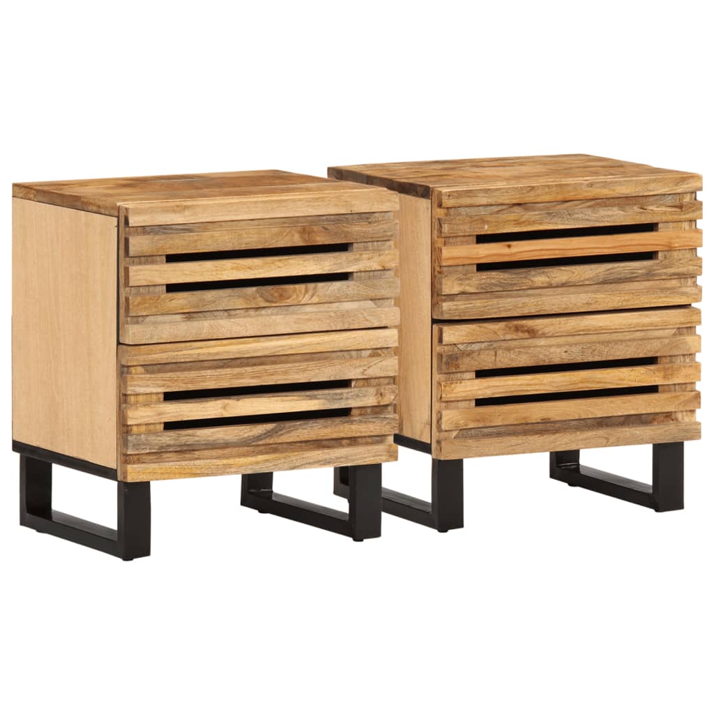 Lot De 2 Tables De Chevet Avec Deux Tiroirs 40 X 34 X 46 Dec034801