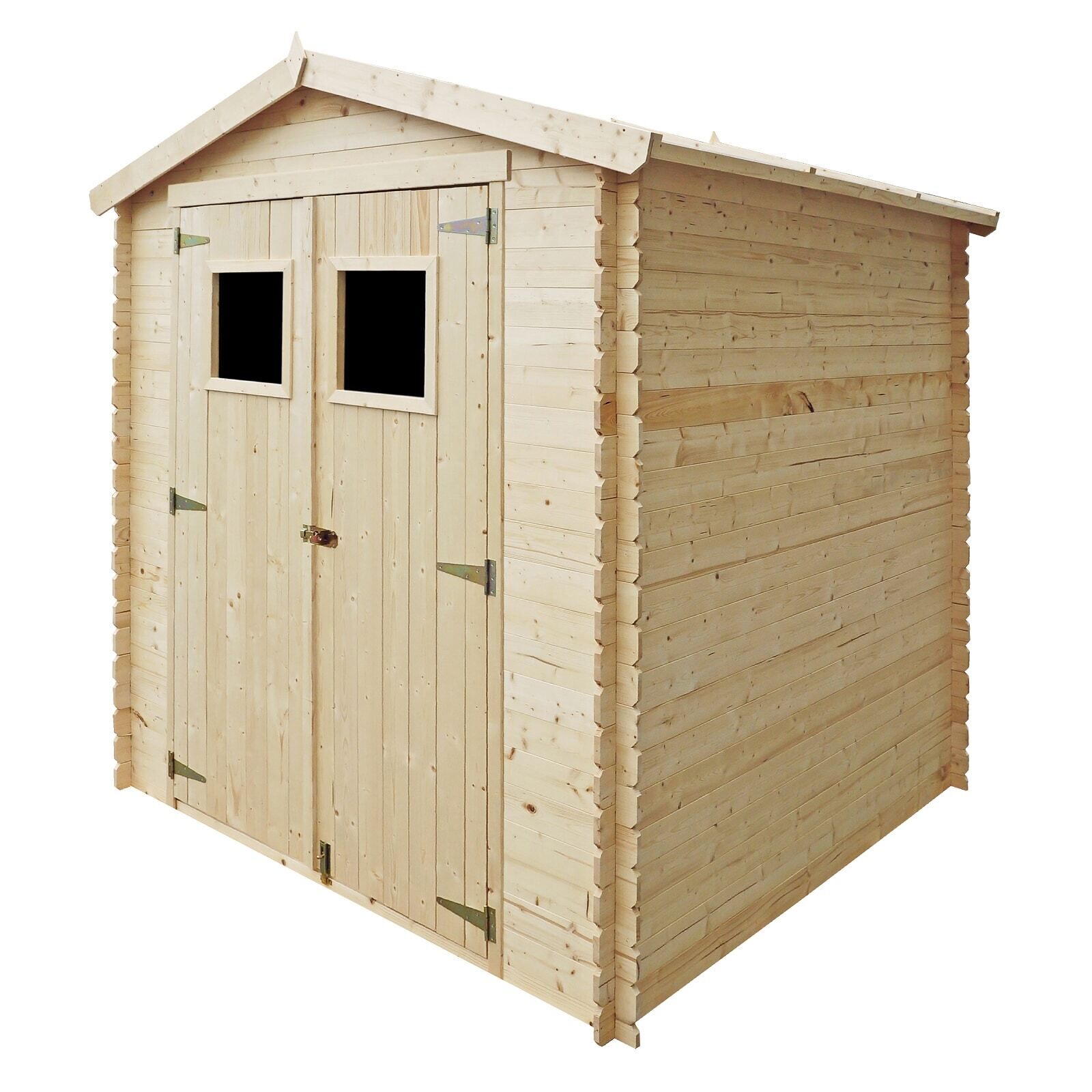 Abri De Jardin En Bois Massif Gardiun Alexander I - 3,65 M² Ext. 196x186x183/218 Cm Toiture D'Asphalte