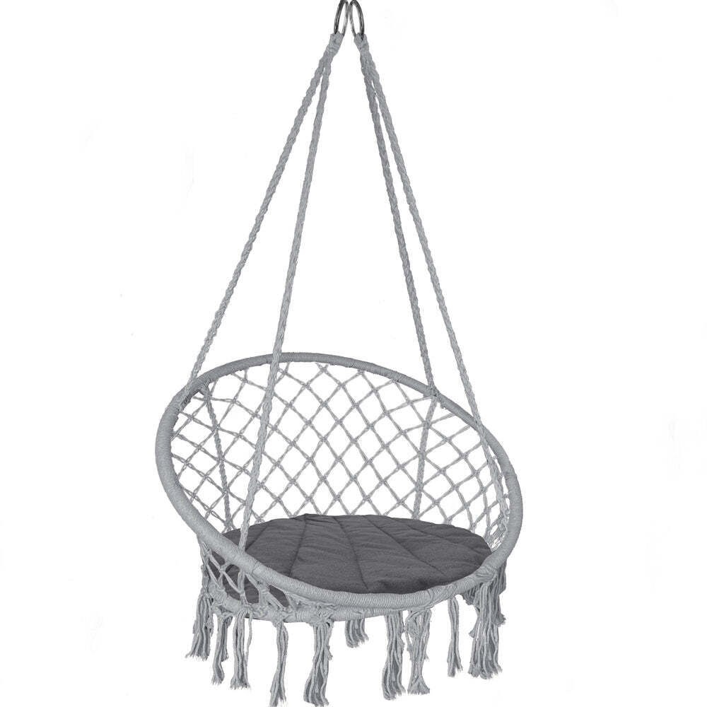 Vounot Fauteuil Suspendu Avec Coussin Rond Gris