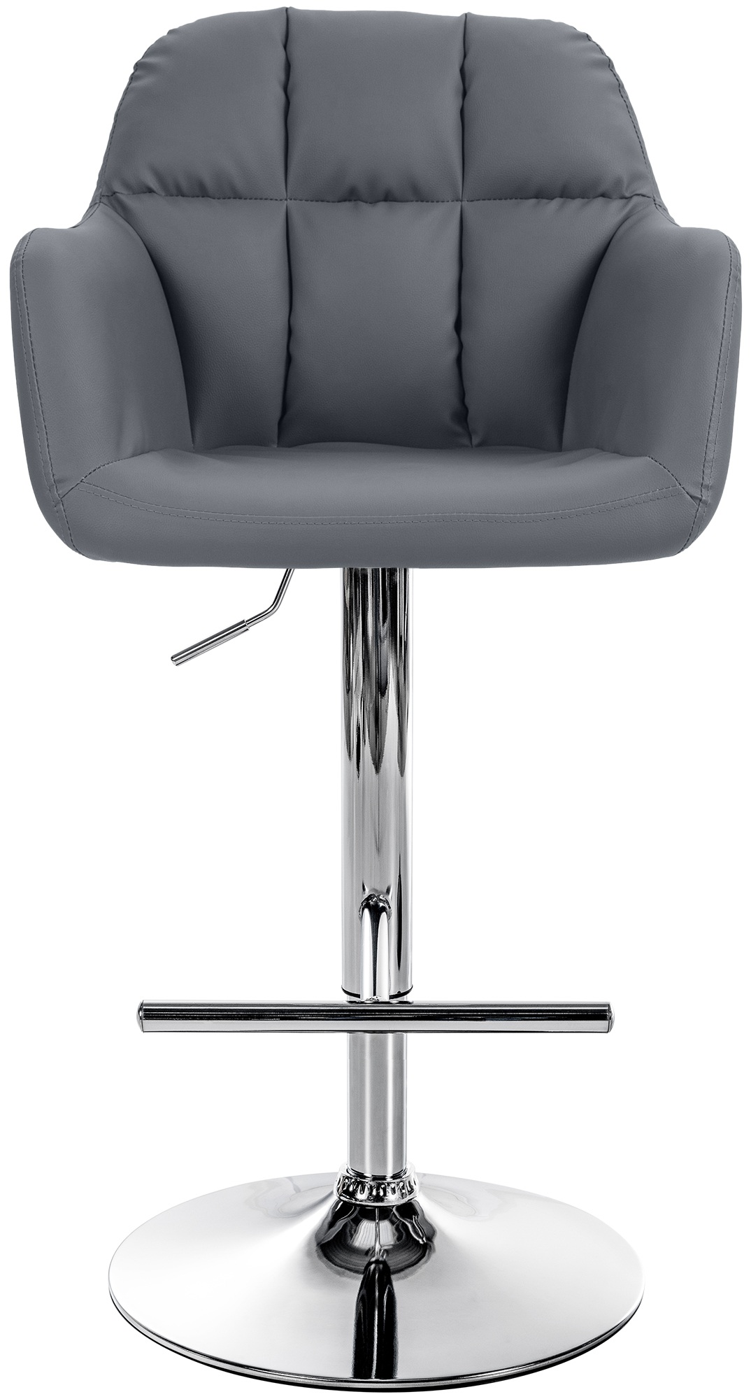 Tabouret De Bar Natoma Simili Cuir Chromé Gris