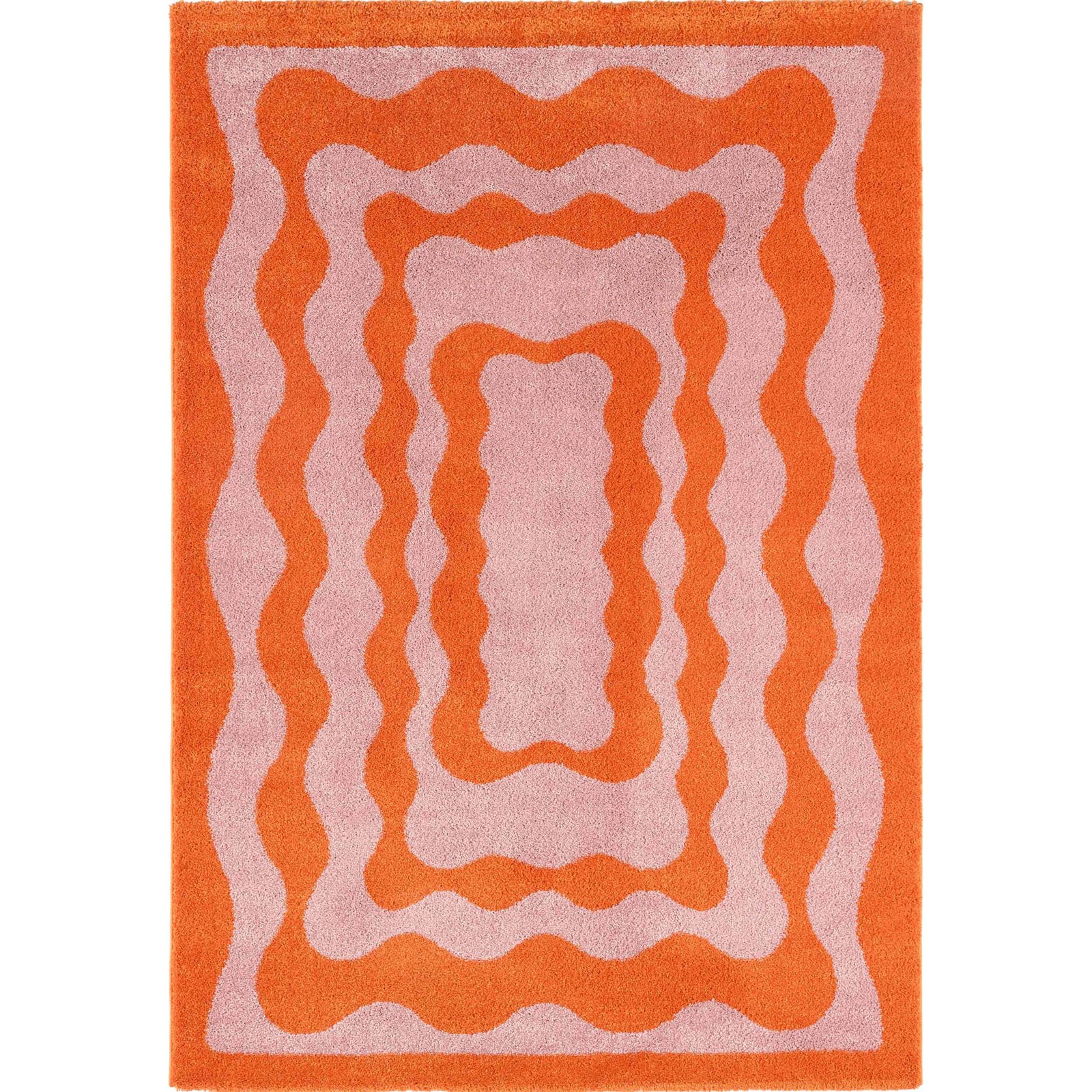 Tapis Groovy Orange Épais Moderne Toucher Doux - 200 X 280 Cm