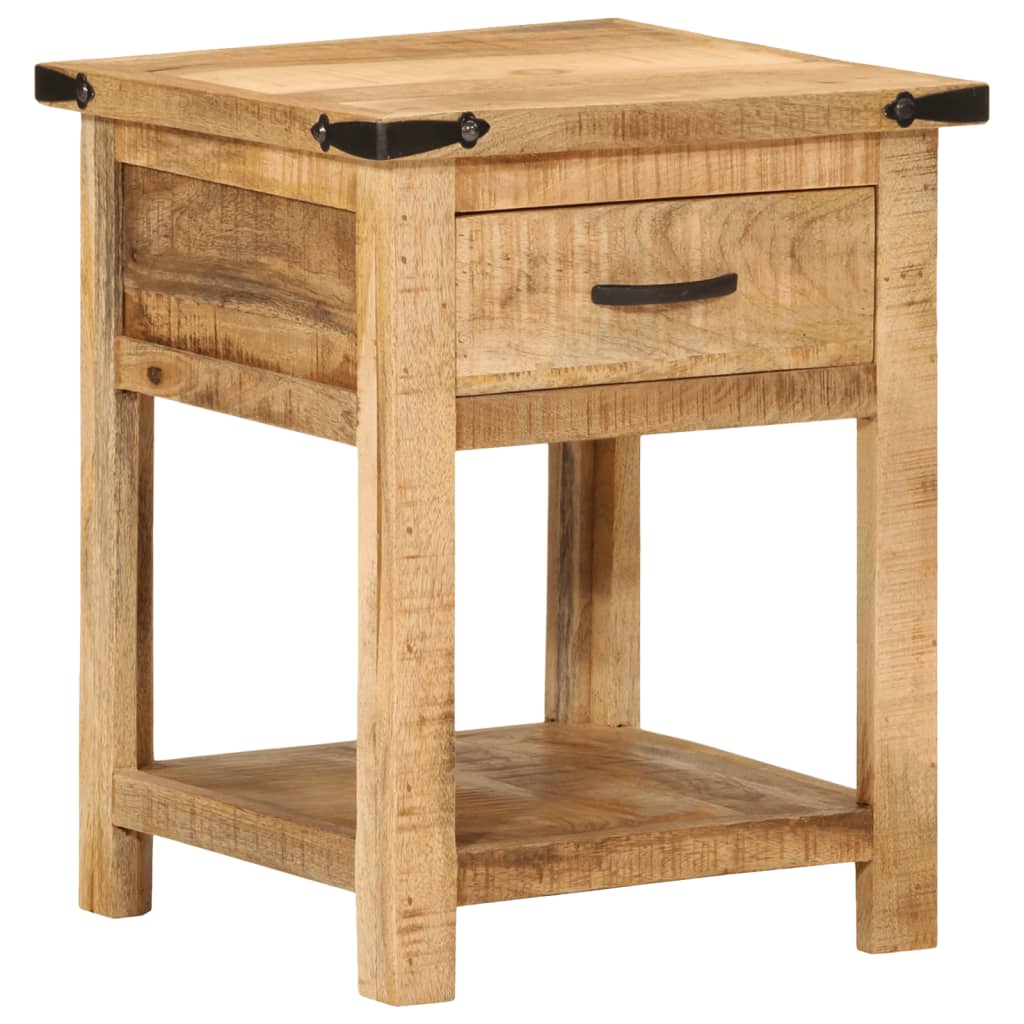 Table De Chevet Avec Tiroir Et Étagère 40 X 40 X 50 Cm Bois Dec033011