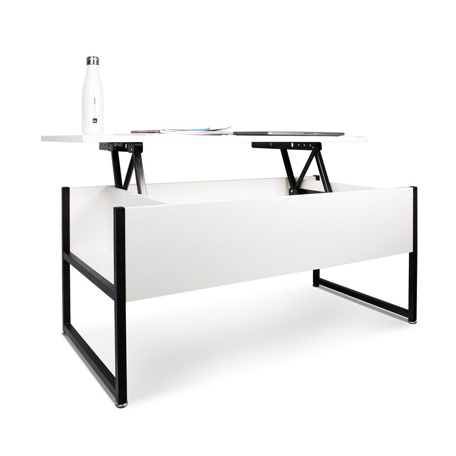 Table Basse Avec Unité De Rangement De Style Industriel Table Étagère Relevable