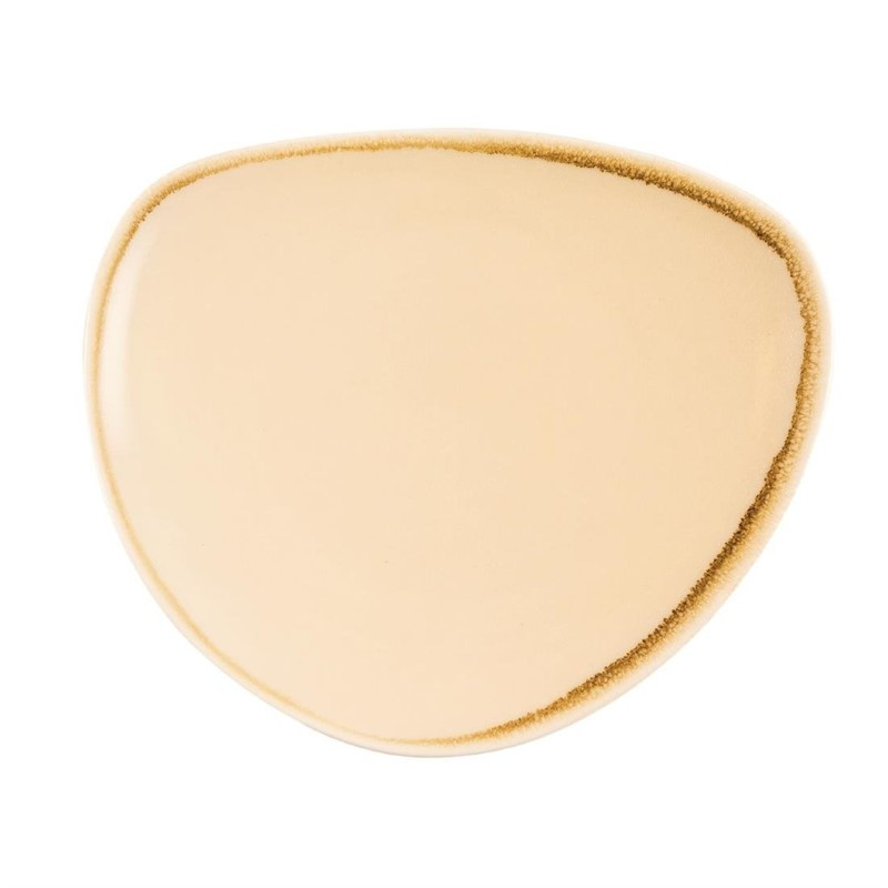 Assiette Triangulaire Couleur Sable Kiln 230 Mm - Lot De 6 - Olympia