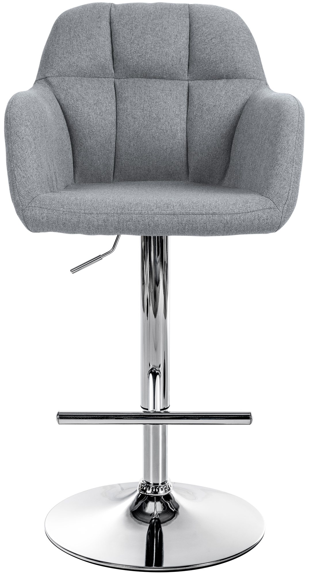 Tabouret De Bar Natoma Tissu Chromé Gris