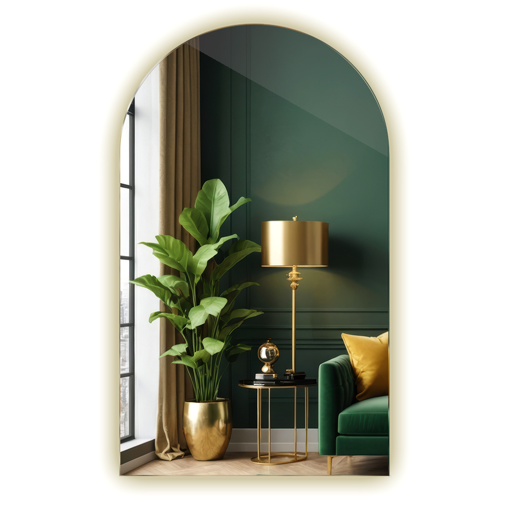 Miroir Moderne Ovale Coupé Led Intérieur Raffiné 50x90 Cm - Neutre