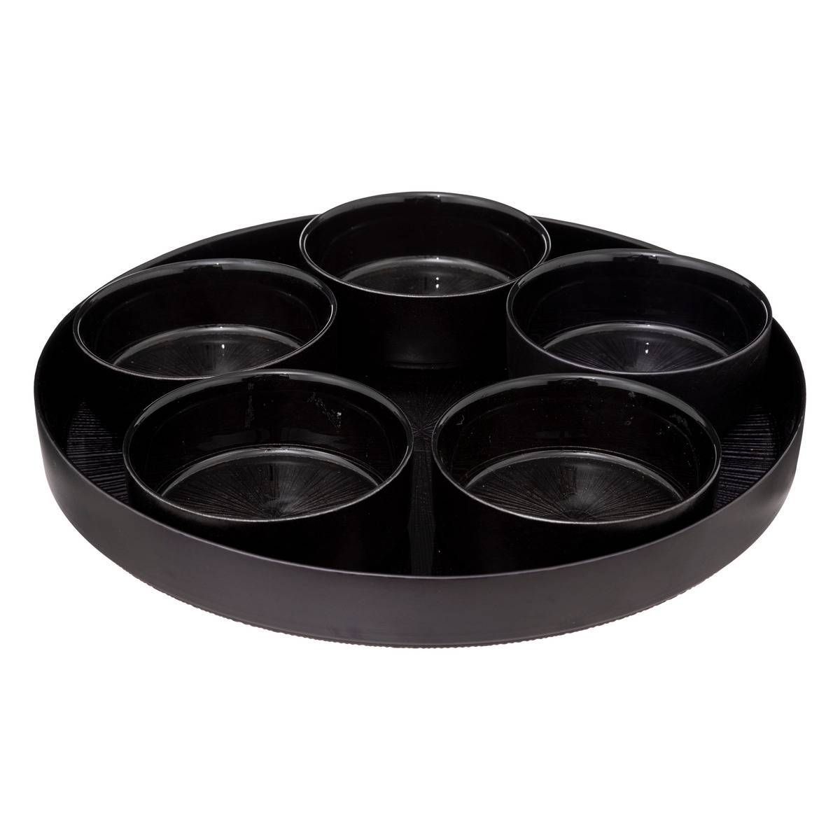 Set Apéritif "astra" Noir 6 Pièces - Sg Secret De Gourmet