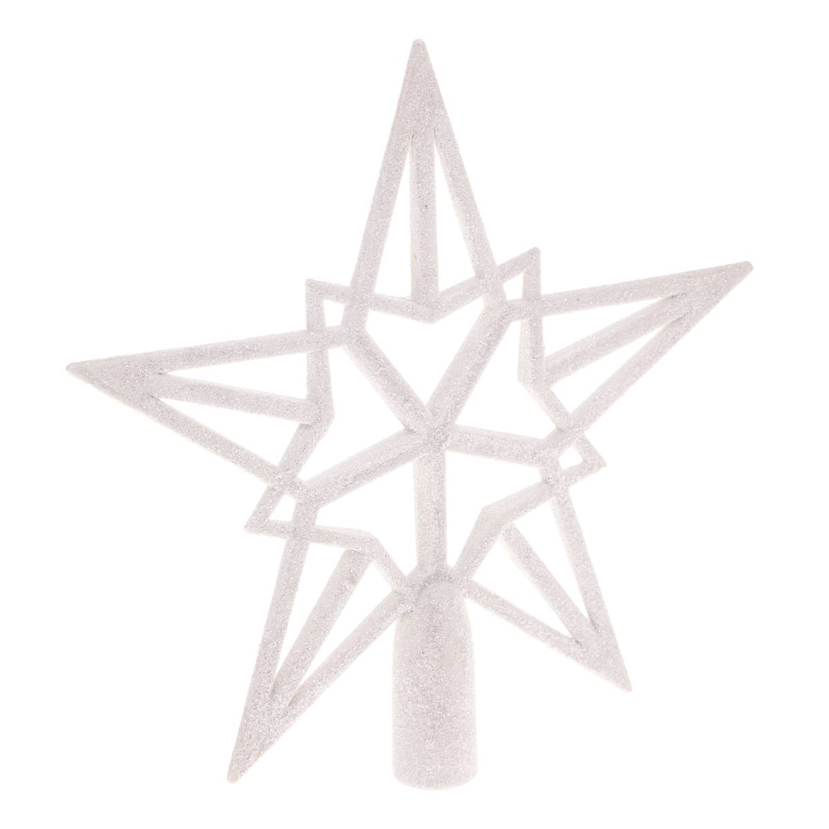 Cimier Étoile Paillette Blanc 20 Cm - Feeric Lights & Christmas