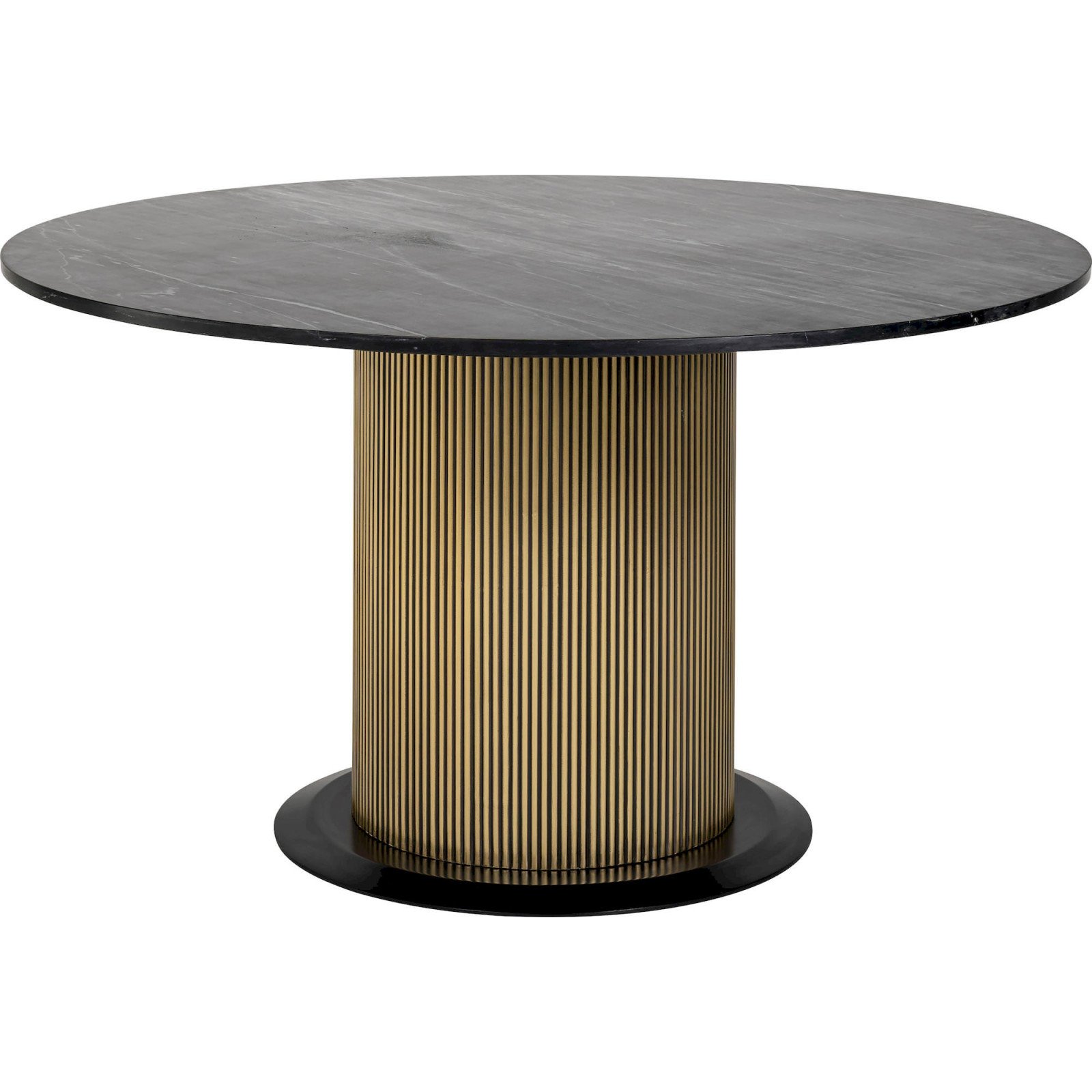 Table À Dîner Ironville Ø140 - Noir Sur Piètement Doré