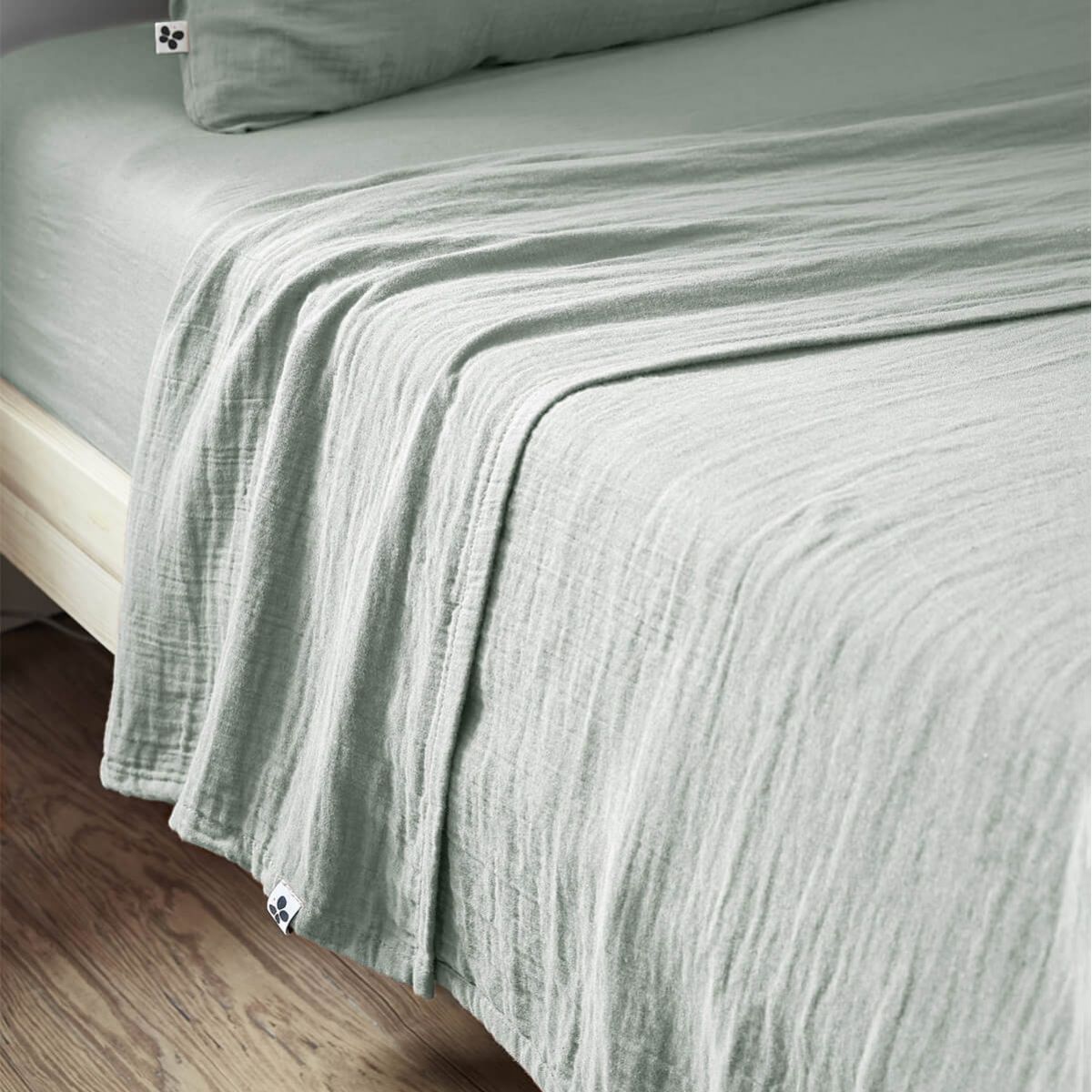 Ourea - Drap Plat 240x300cm Gaze De Coton Eucalyptus