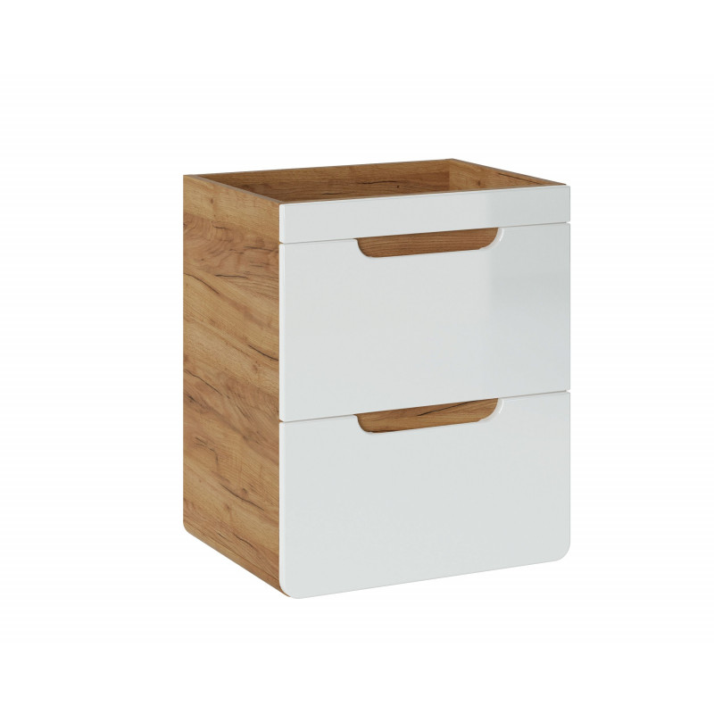 Meuble Sous Vasque Murale - H 59 X L 50 X P 39 Cm - Archipel White