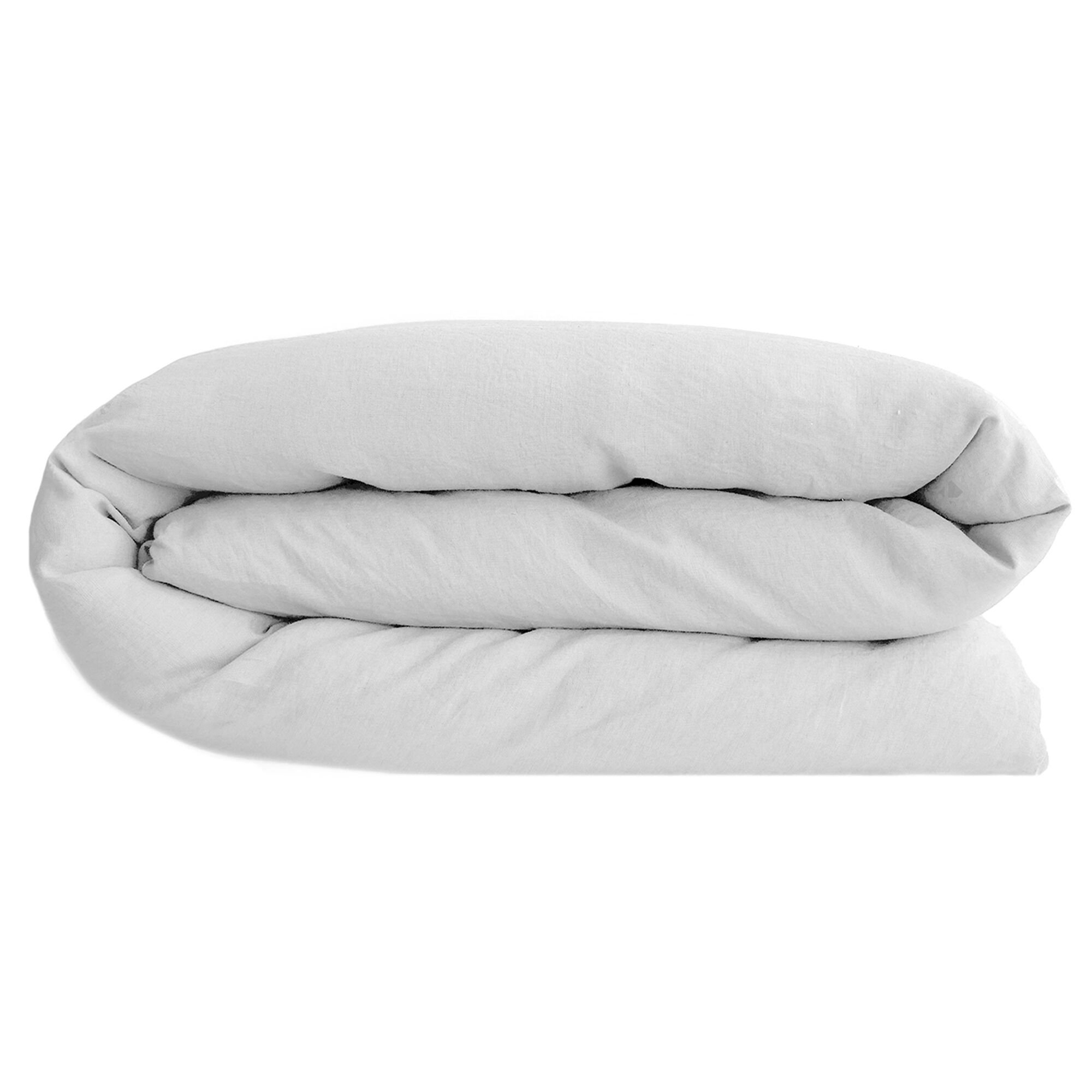Housse De Couette Lin Et Coton 280x240 Cm Collection Opera Blanc Neige