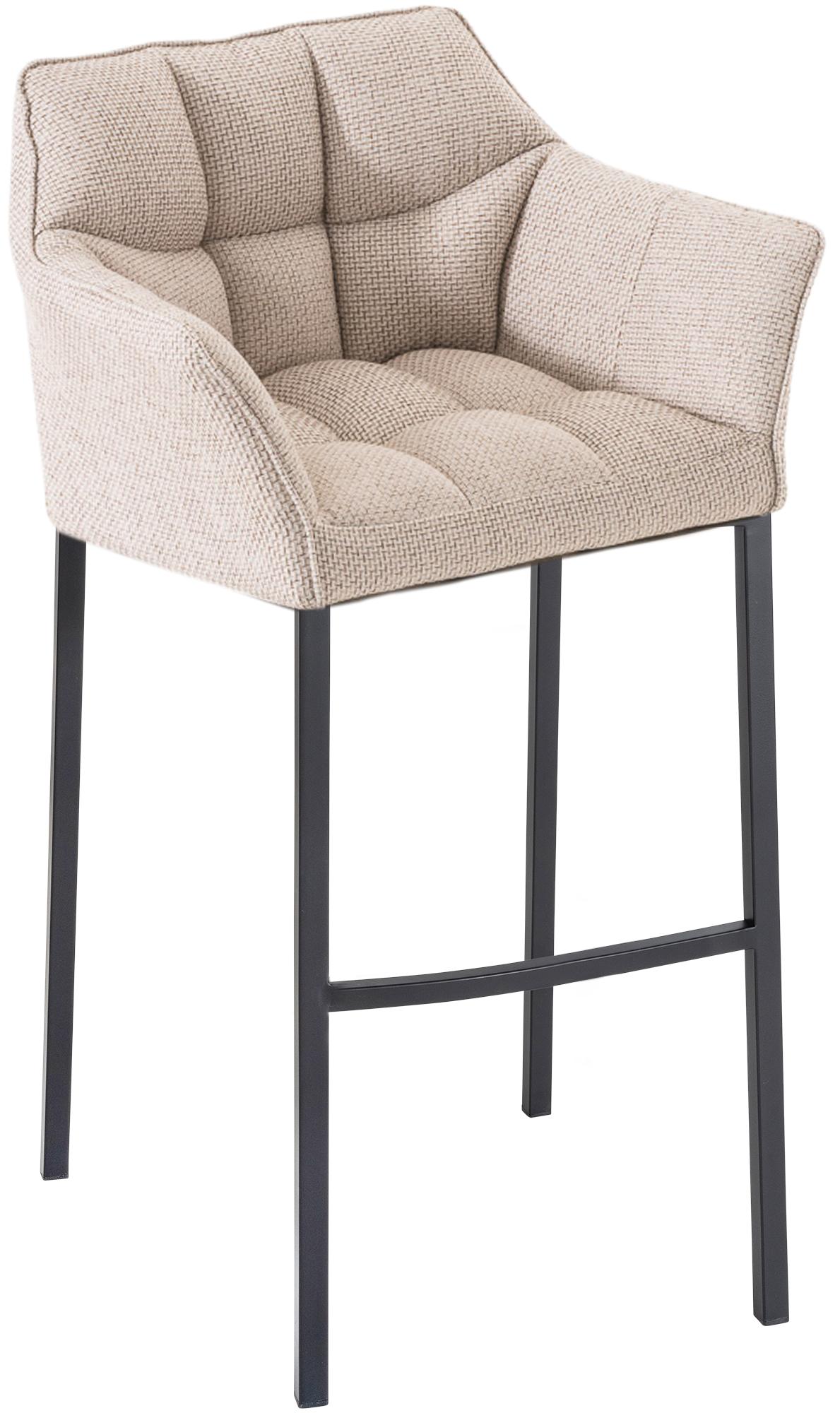 Tabouret De Bar Damaso B En Tissu Avec Structure À 4 Pieds Ivoire