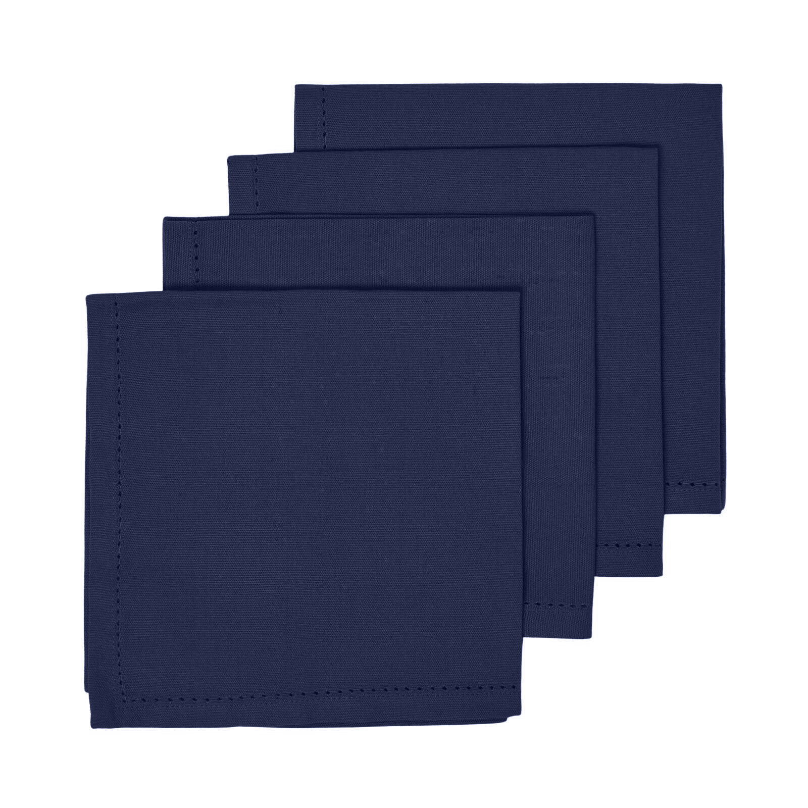 Serviettes De Table Lot De 4 En Coton Bleu Marine - Homescapes
