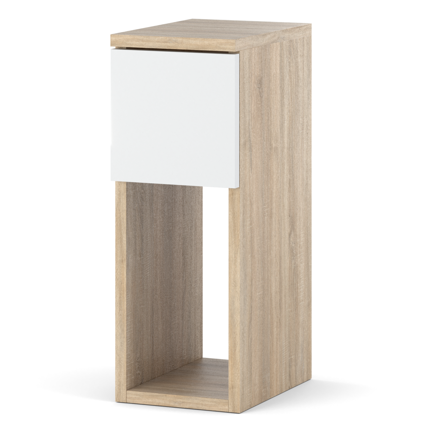 Table De Chevet Chêne Sonoma Et Blanc Mat 20 Cm - Table De Nuit Moderne Avec Tiroir