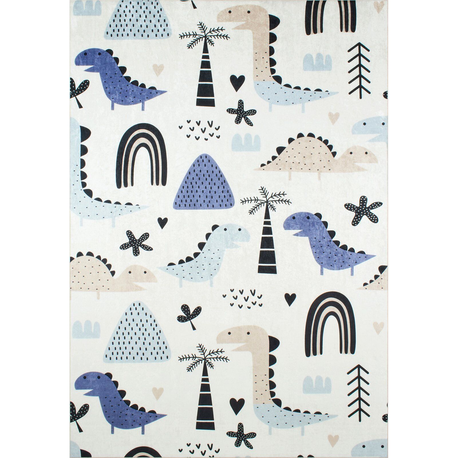 Tapis Imprimé Intérieur Happy Dinosaure - 160 X 230 Cm