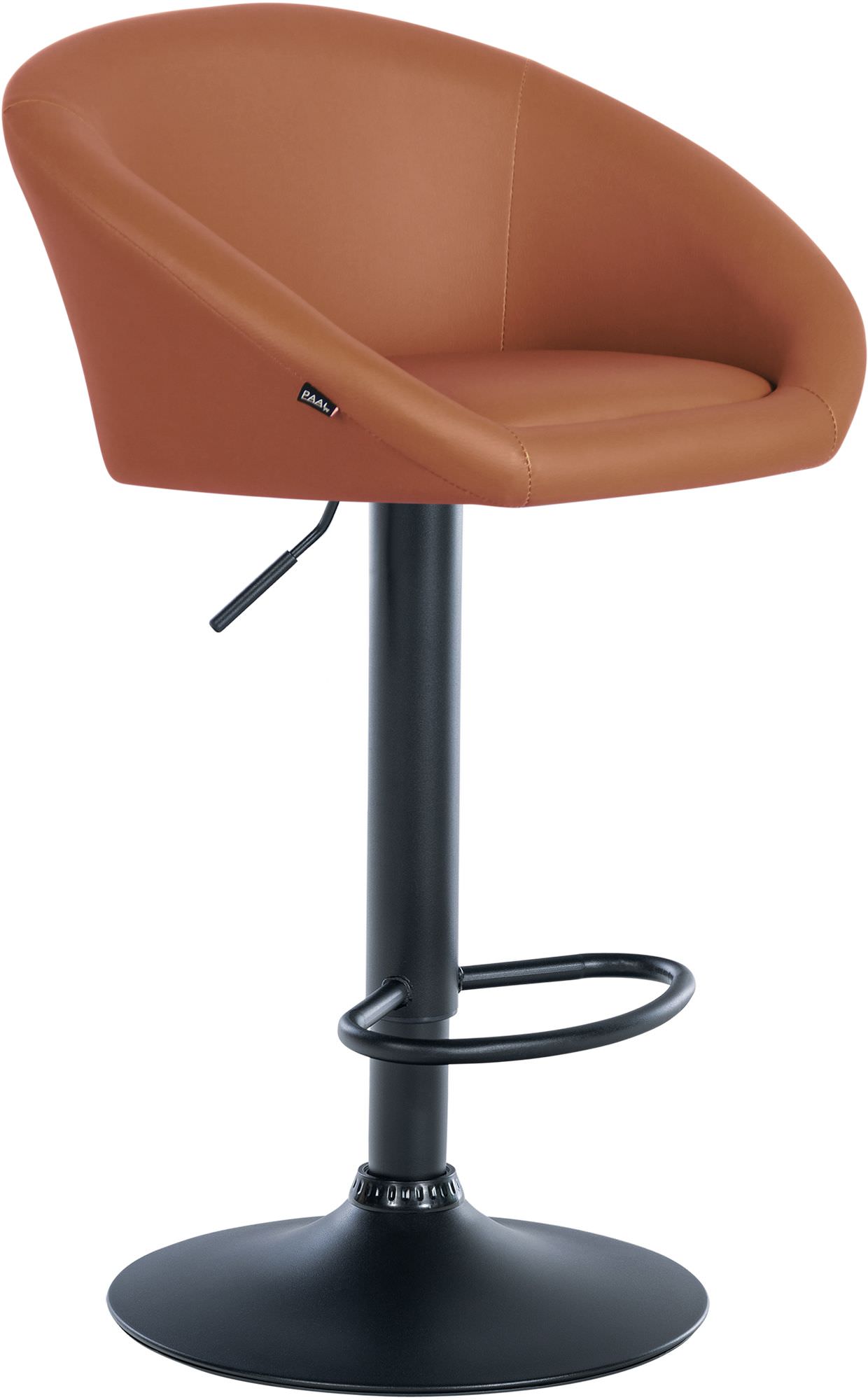 Tabouret De Bar Davie Simili Cuir Noir Marron Clair