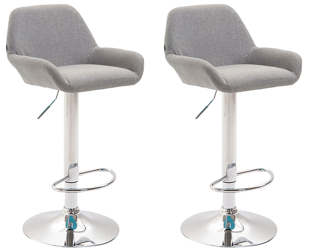 Lot De 2 Tabourets De Bar Repose-pieds En Forme D'arc En Métal Chromé Assise 10_0004041
