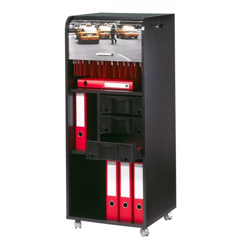 Caisson De Bureau Mobile Beaux Meubles Pas Chers New York 504 108 Cm Noir Mélaminé