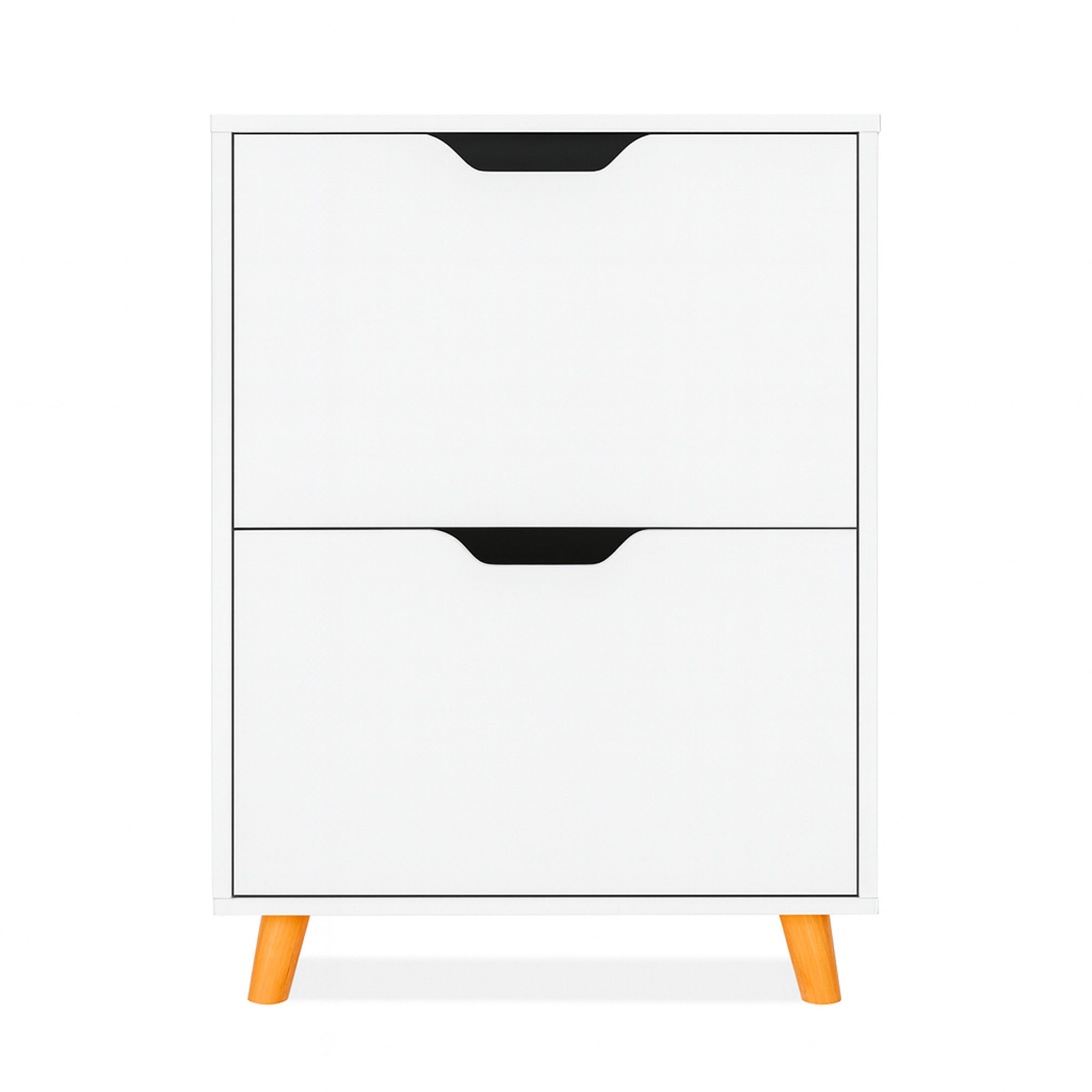 Emma - Meuble À Chaussures Gain De Place 2 Portes 55x82x25 Cm 12 Paires En Bois Blanc