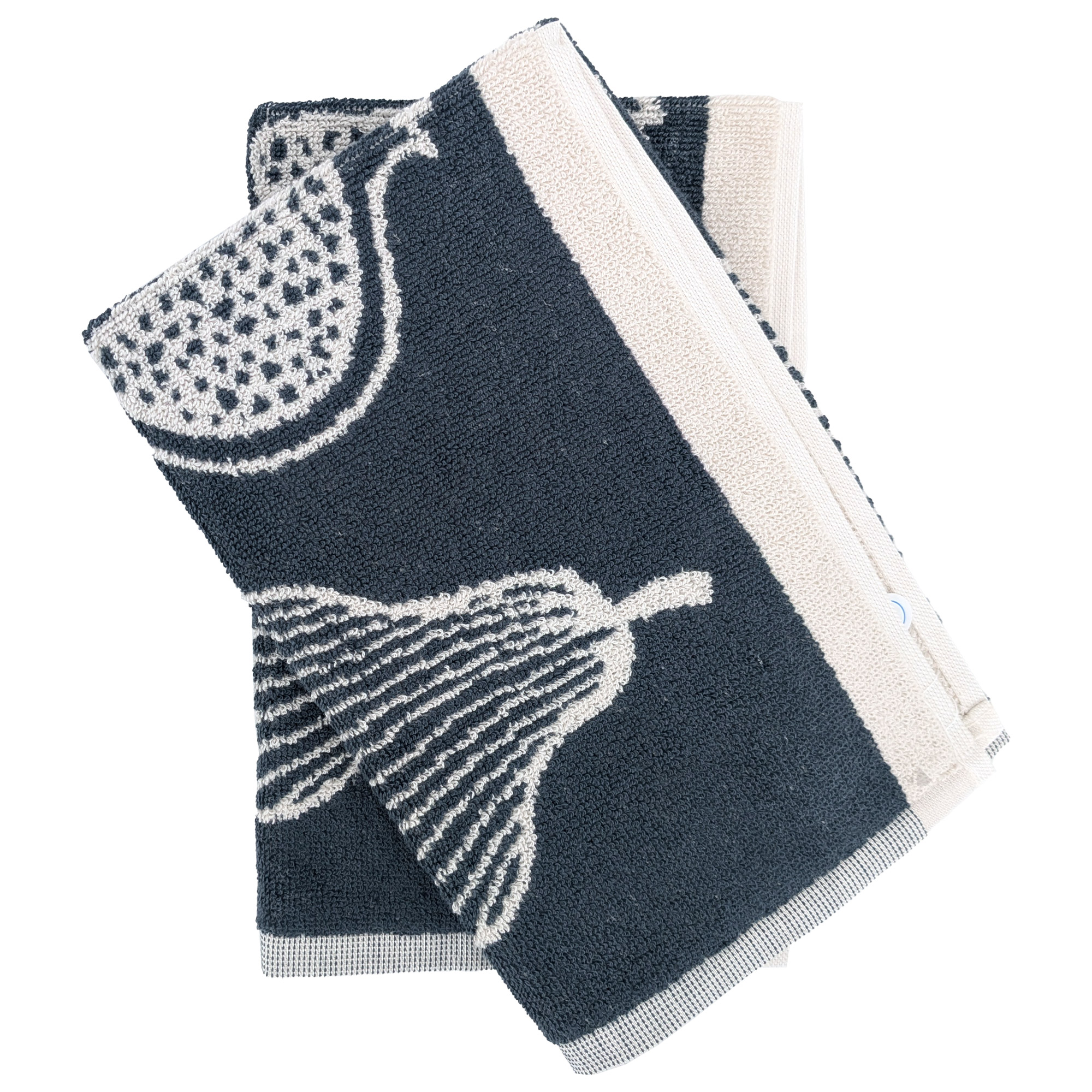Lot De 2 Torchons De Cuisine Éponge Fruitful 50x50 Cm Gris Acier