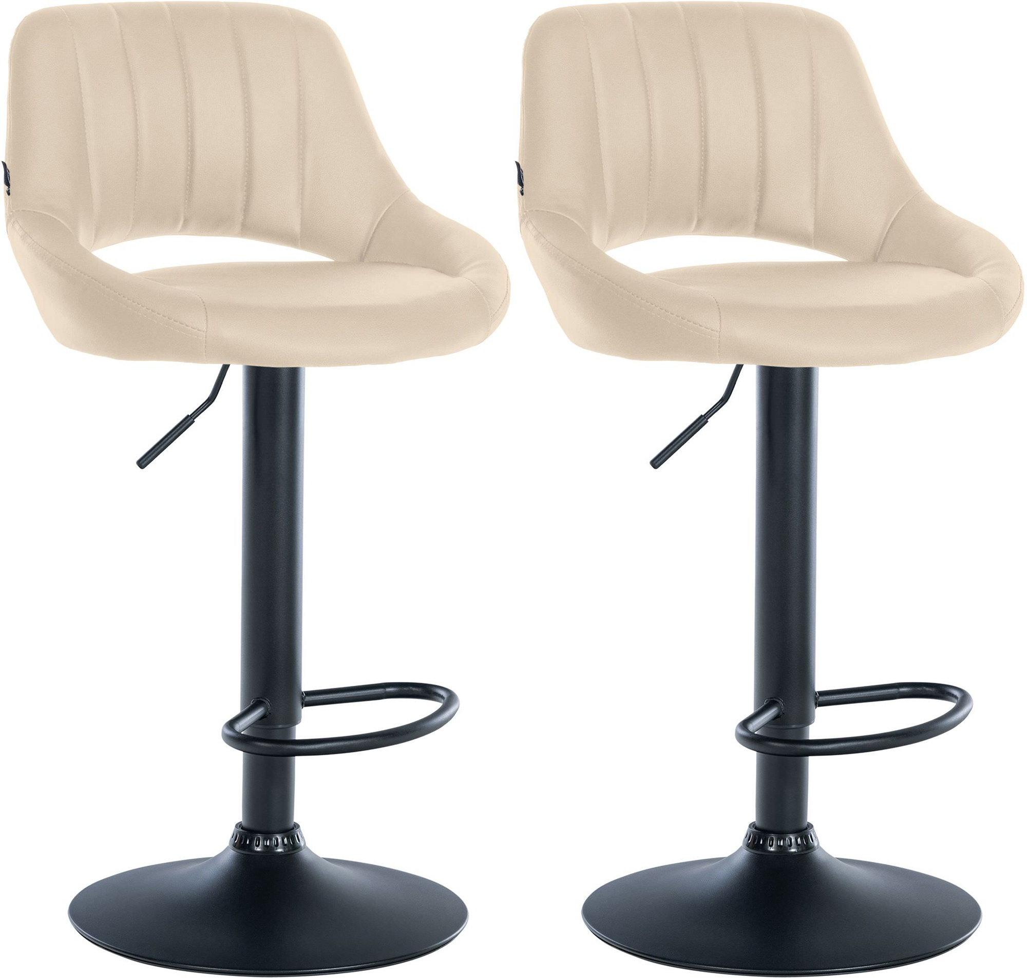 Lot De 2 Tabourets De Bar Milet Simili Cuir B Crème